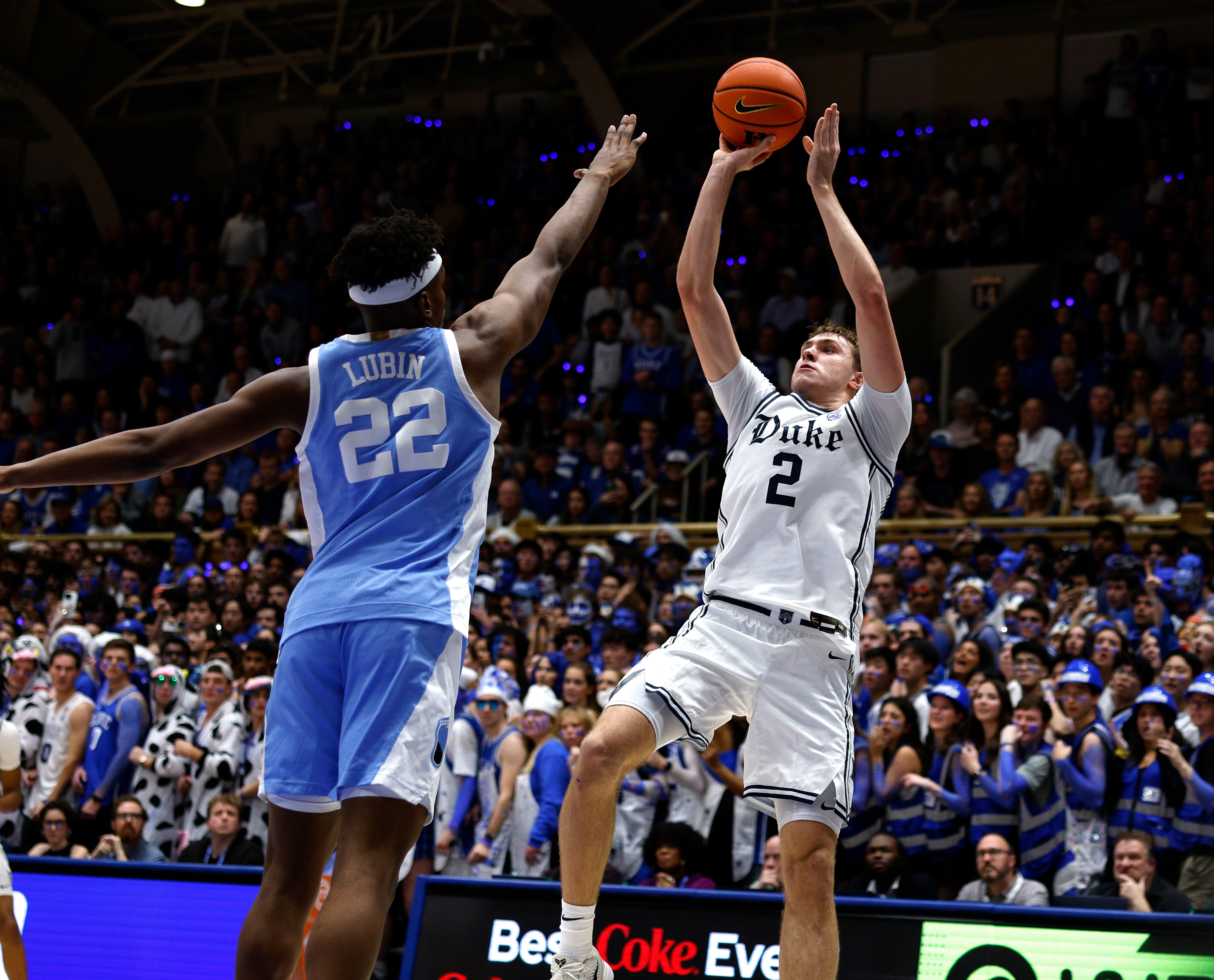 Cooper Flagg had 21 points, eight rebounds and seven assists in the Blue Devils' 87-70 home win over North Carolina Saturday night.