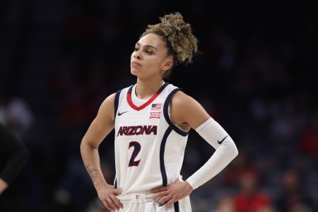 Arizona Wildcats guard Jada Williams #2 during a basketball game between the BYU Cougars and the Arizona Wildcats on February 19, 2025.