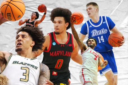 A graphic of 5 basketball players in the transfer portal