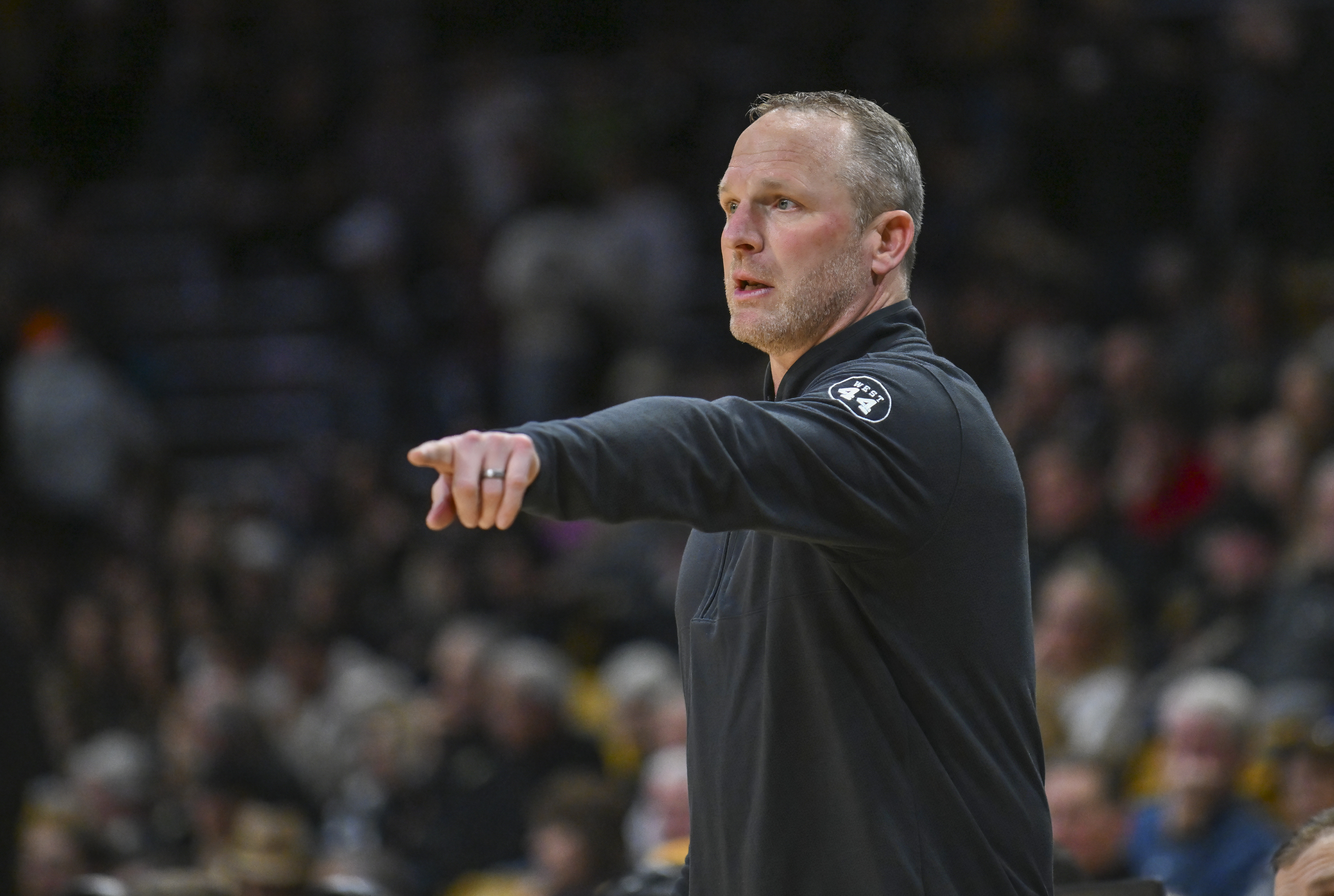 BOULDER, CO - JANUARY 12: West Virginia head coach Darian DeVries on the sidelines during the college basketball game between the West Virginia Mountaineers and the University of Colorado Buffaloes on January 12, 2025 at the CU Events Center in Boulder, CO. (Photo by Kevin Langley/Icon Sportswire via Getty Images)