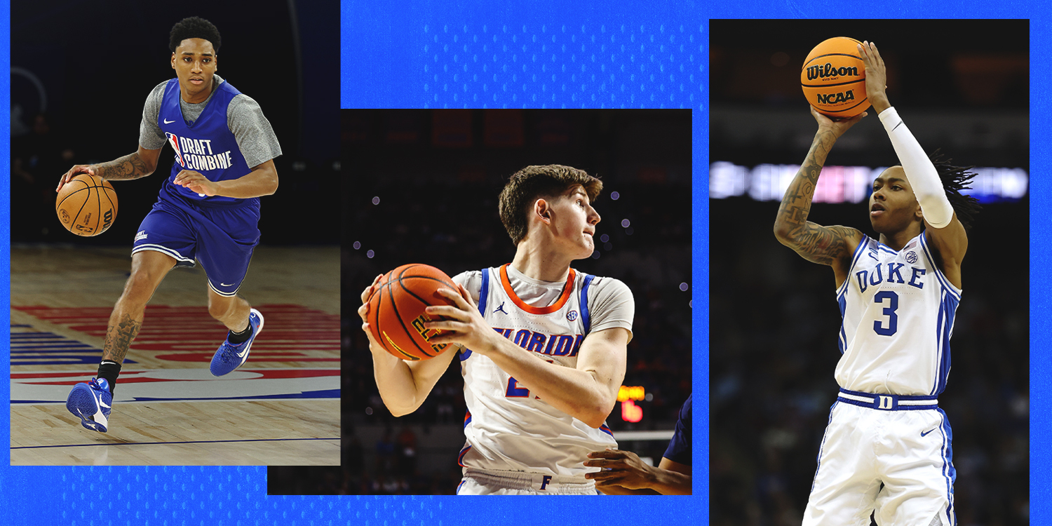 Graphic of 3 college basketball players: Isaiah Evans, Alex Condon and Tahaad Pettiford.