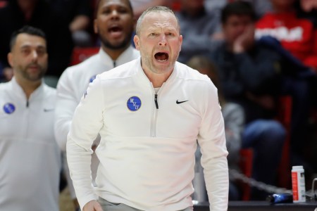 After five years with the Drake Bulldogs, Darian DeVries spent a single season at West Virginia's helm. Now he's taking his son Tucker with him to Indiana.
