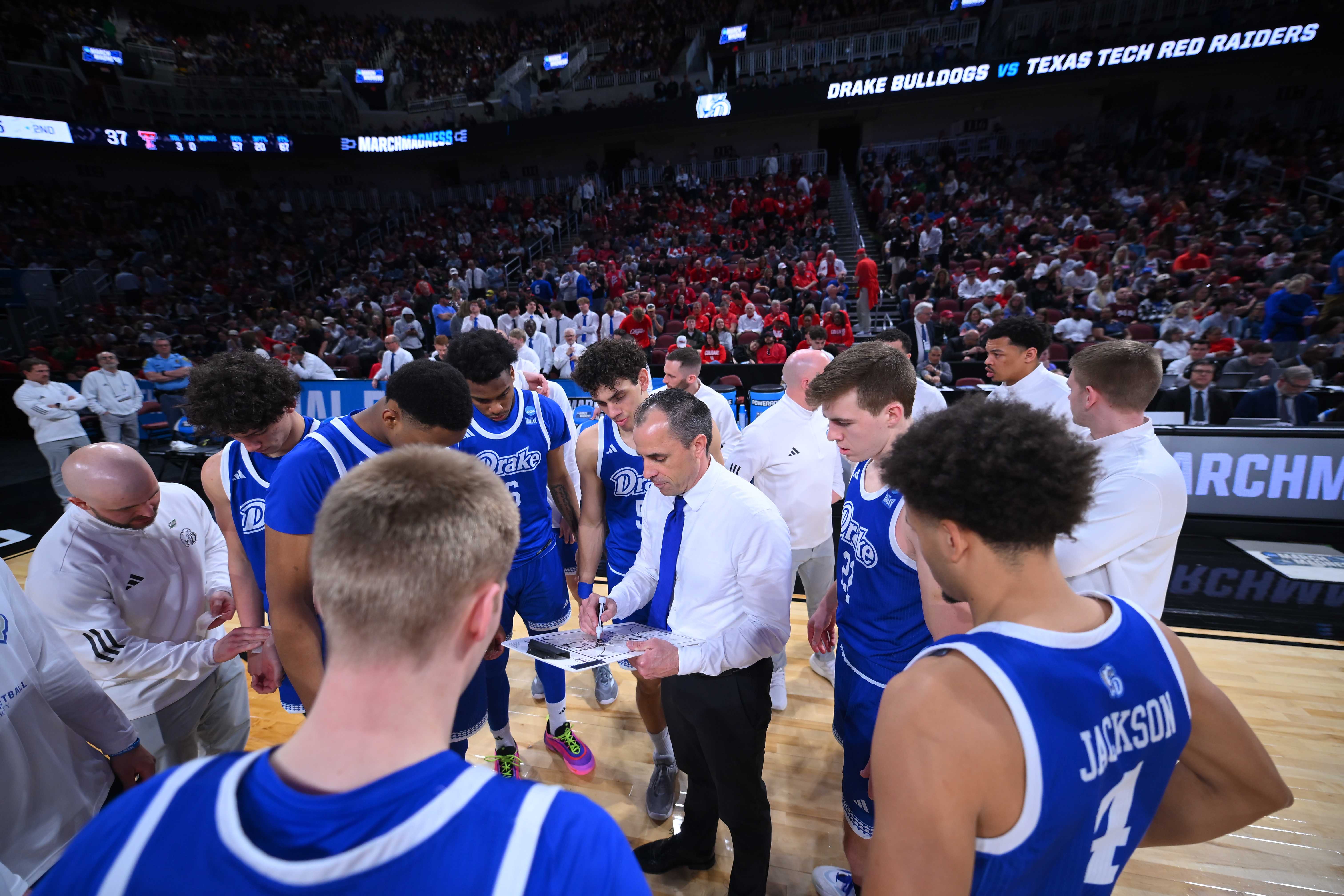 Iowa coach Ben McCollum at Drake