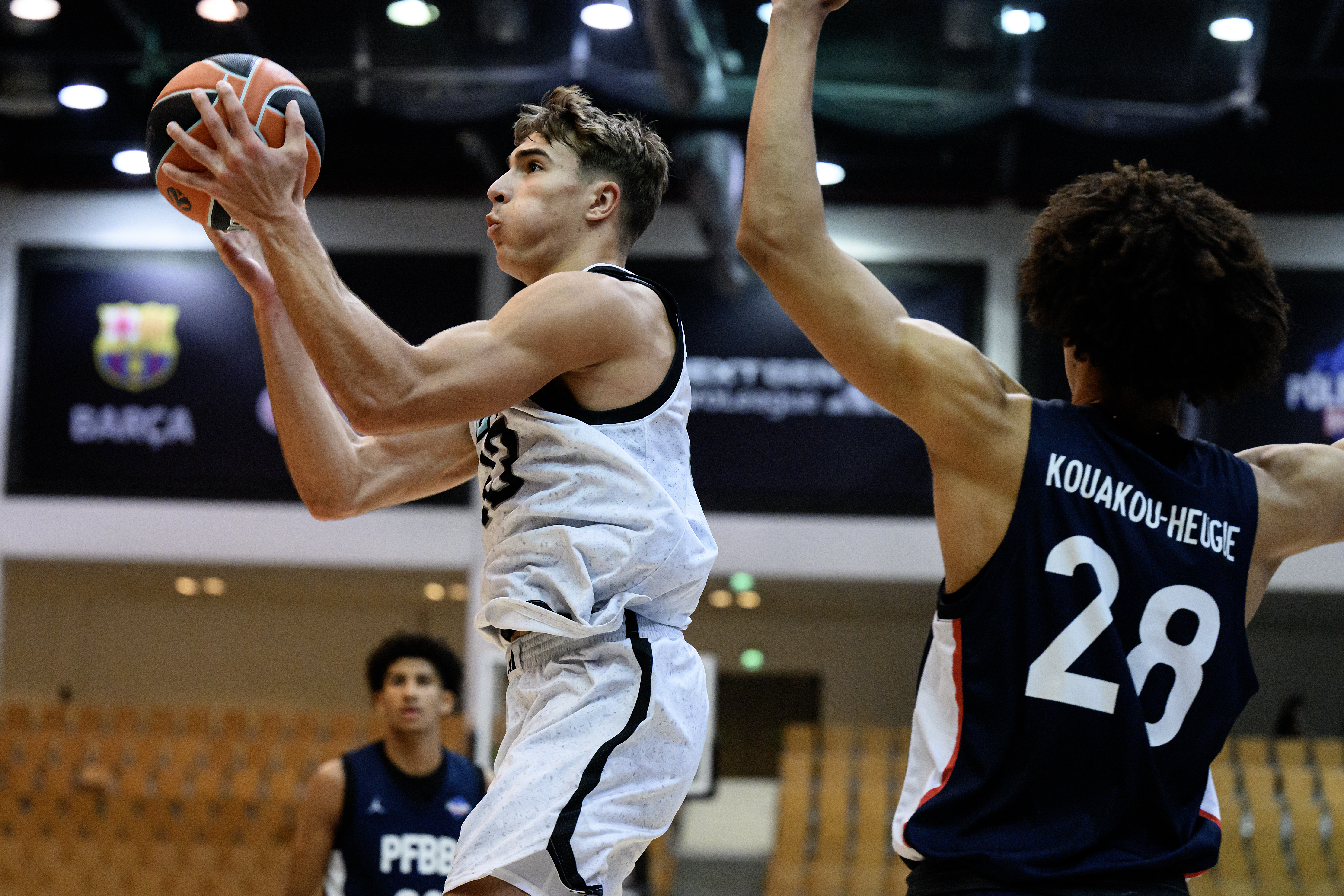 Kohl Rosario, #13 of U18 Overtime Elite in action during Adidas NextGen Euroleague Finals Round 1 game between U18 Overtime Elite vs U18 Pole France INSEP Paris at Mubadala Arena.
