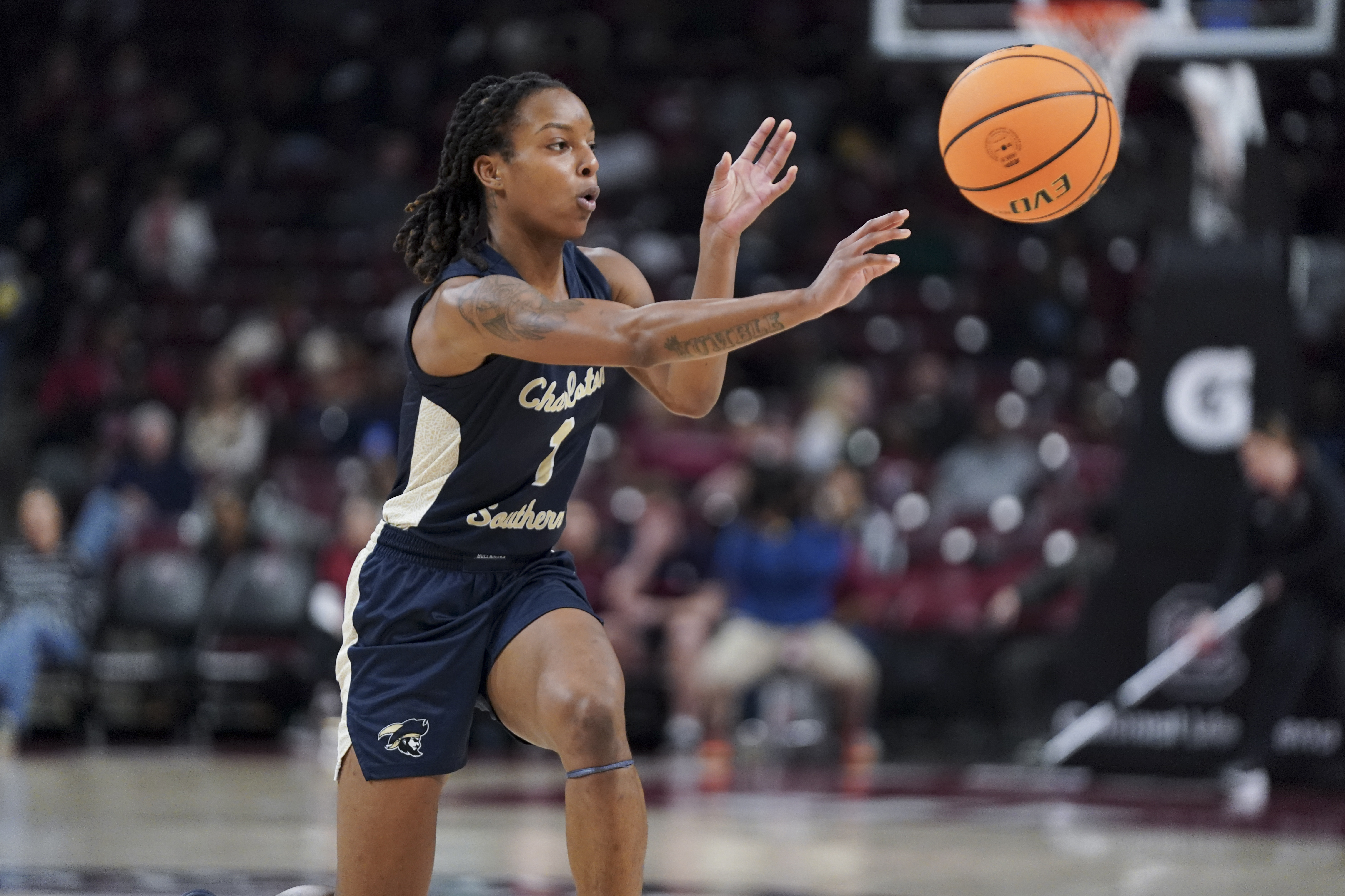 Catherine Alben lead the Charleston Southern Buccaneers in points last season, and was twice selected for the All-Big South roster