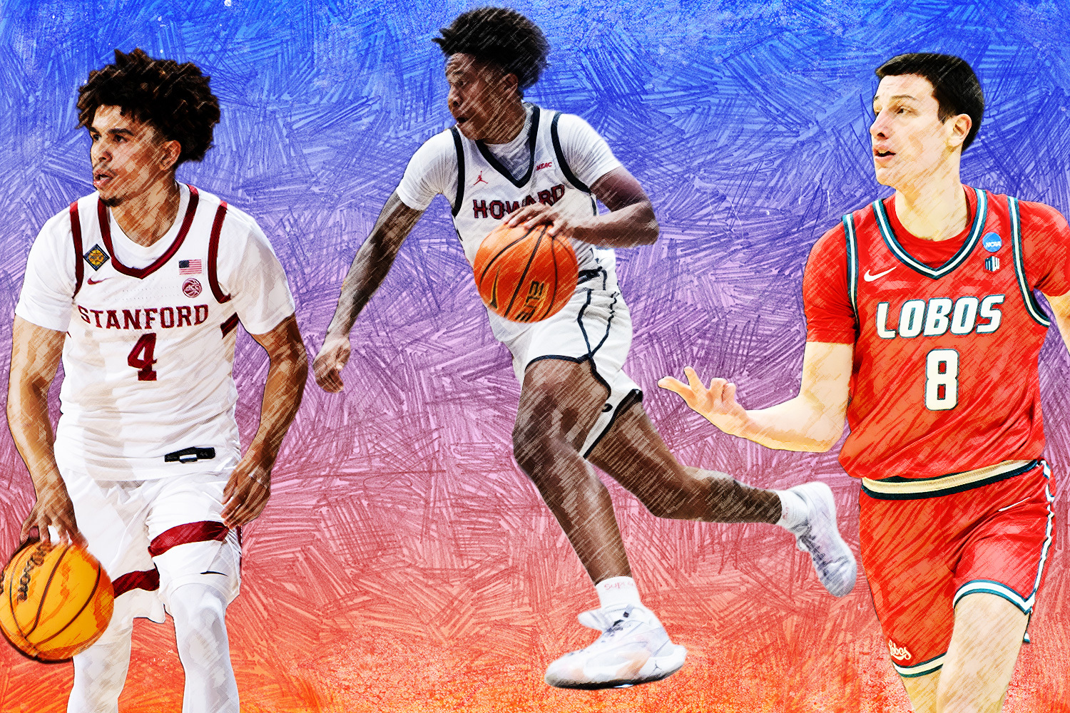 Oziyah Sellers (left), Blake Harper (middle) and Filip Borovicanin (right) are among the impact players headed to the Big East by way of the transfer portal this season