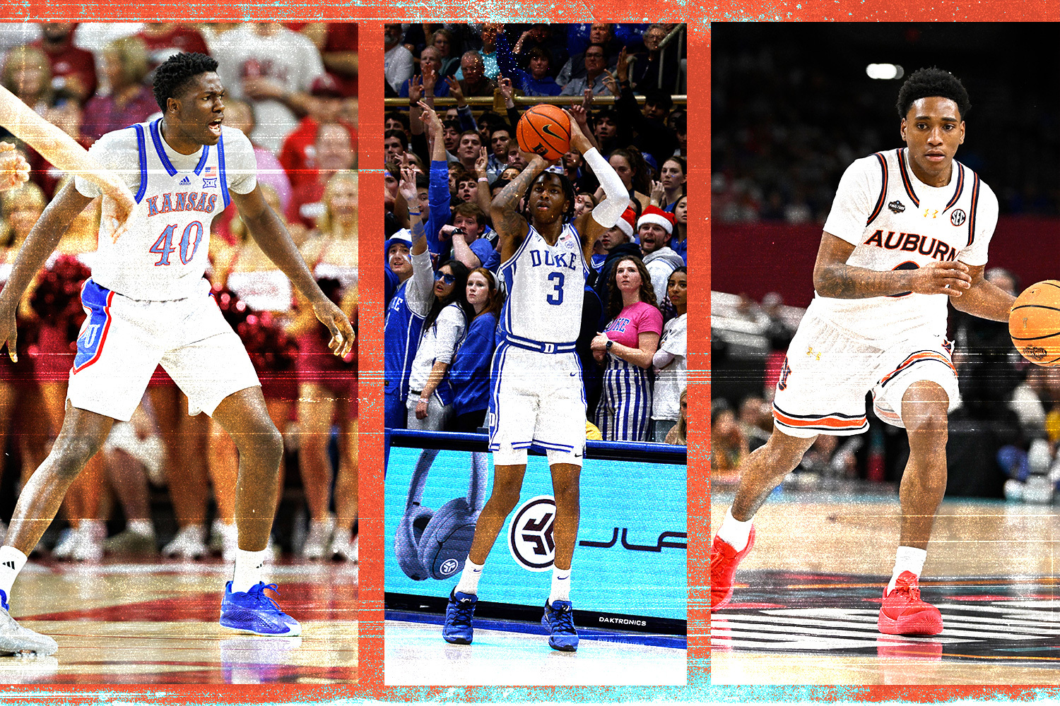 Tahaad Pettiford (left), Flory Bidunga (middle) and Isaiah Evans (right) are among our top candidates for a sophomore breakout this season