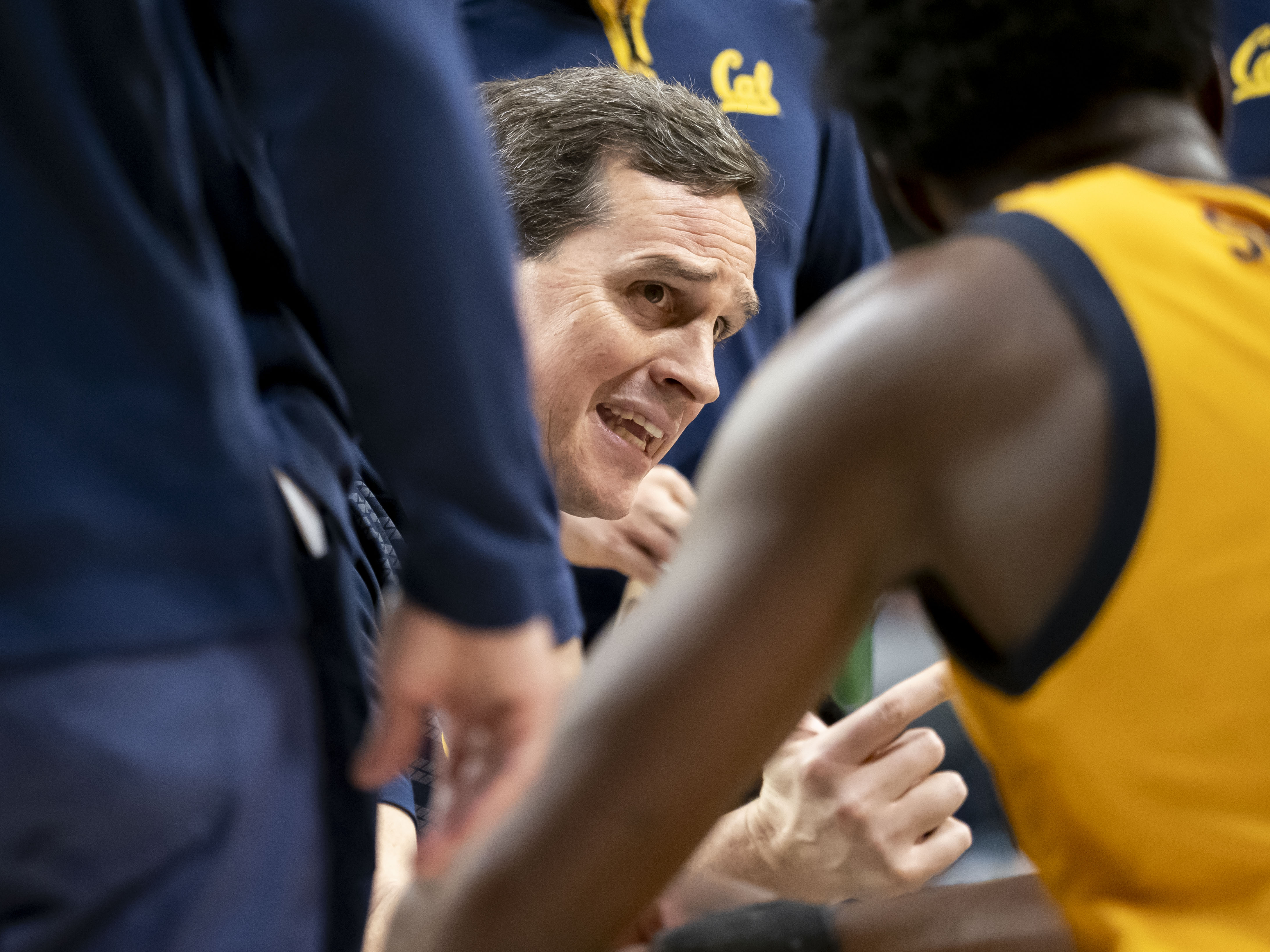 Madsen spoke to his Golden Bears during an eleventh hour timeout in their final regular season match