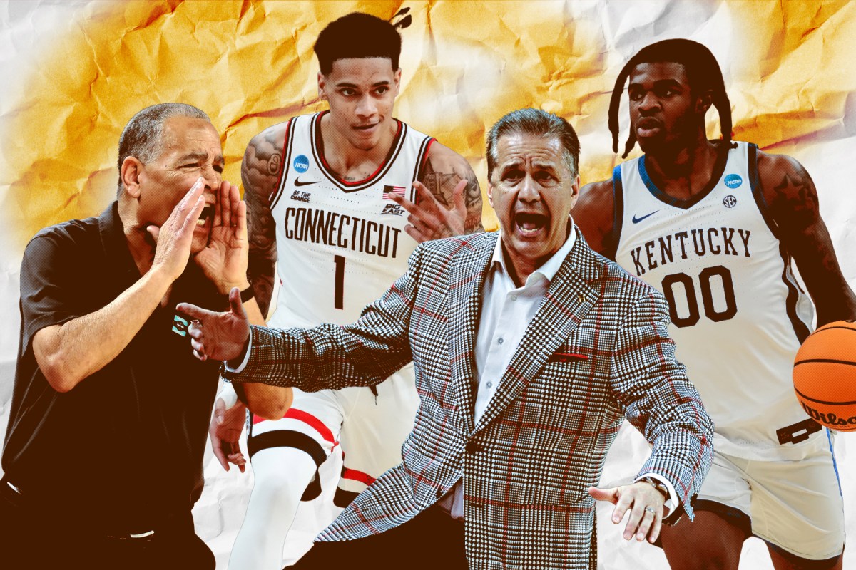Kelvin Sampson (left), Solo Ball (center left), John Calipari (center right) and Otega Oweh (right) headline some of the top storylines for the 2025-26 season