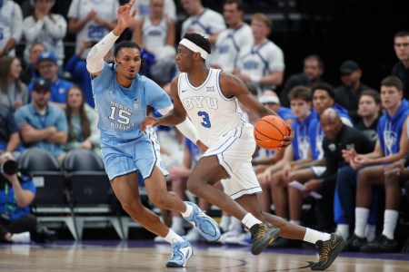 AJ Dybantsa excelled in BYU's exhibition match against North Carolina on Saturday