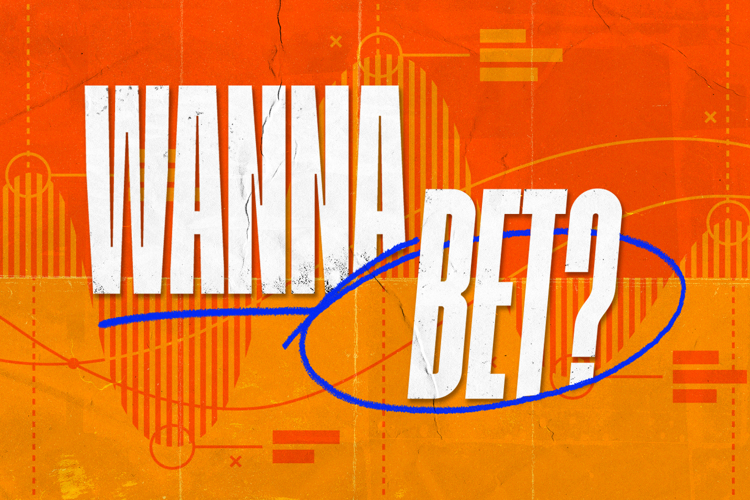 An orange and white graphic for the Wanna Bet? column