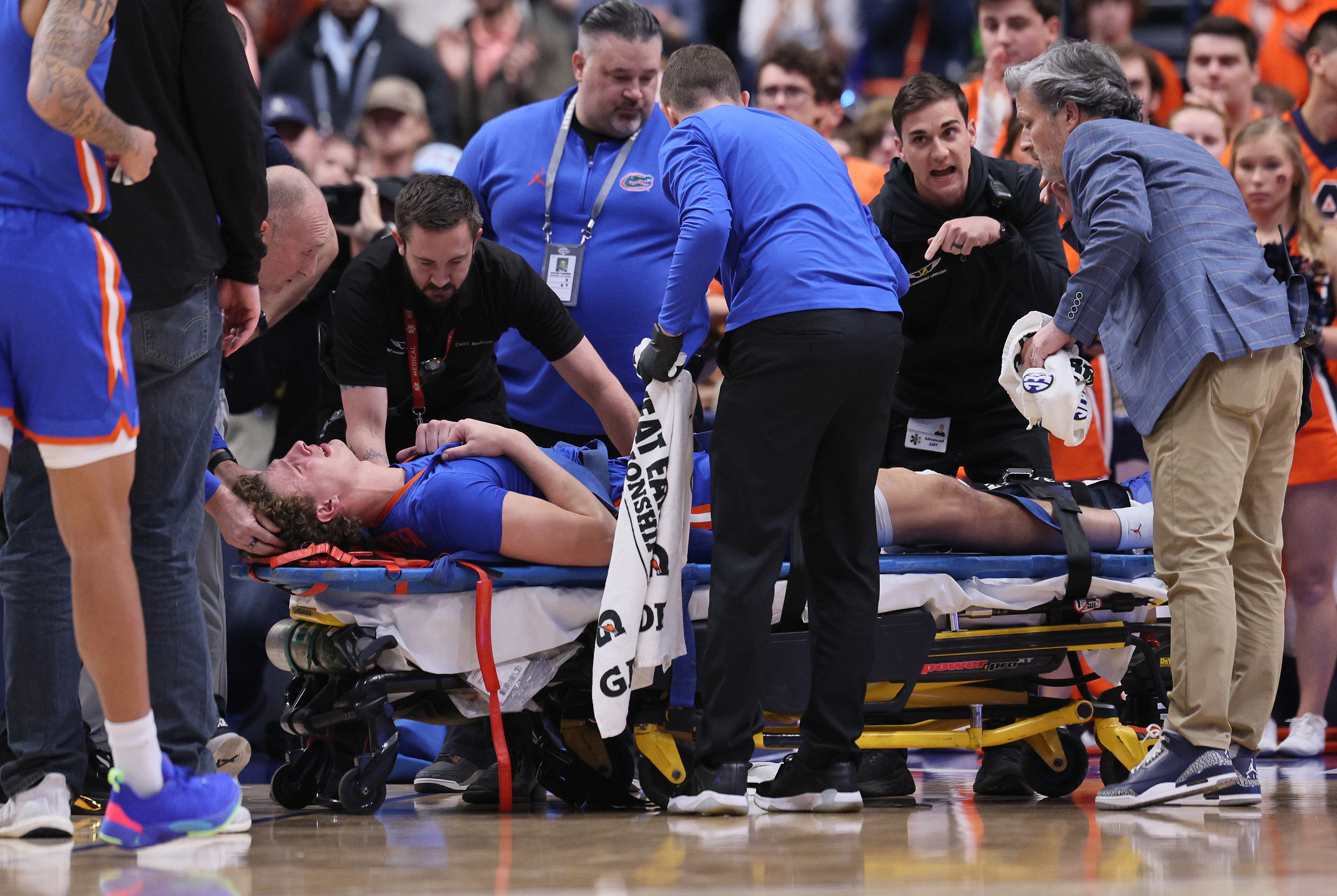 Nashville’s Bridgestone Arena went dead silent as Handlogten hit the floor