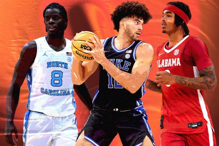 Caleb Wilson (left), Cam Boozer (center) and Labaron Philon (right) are among the top candidates for this season's Wooden Award