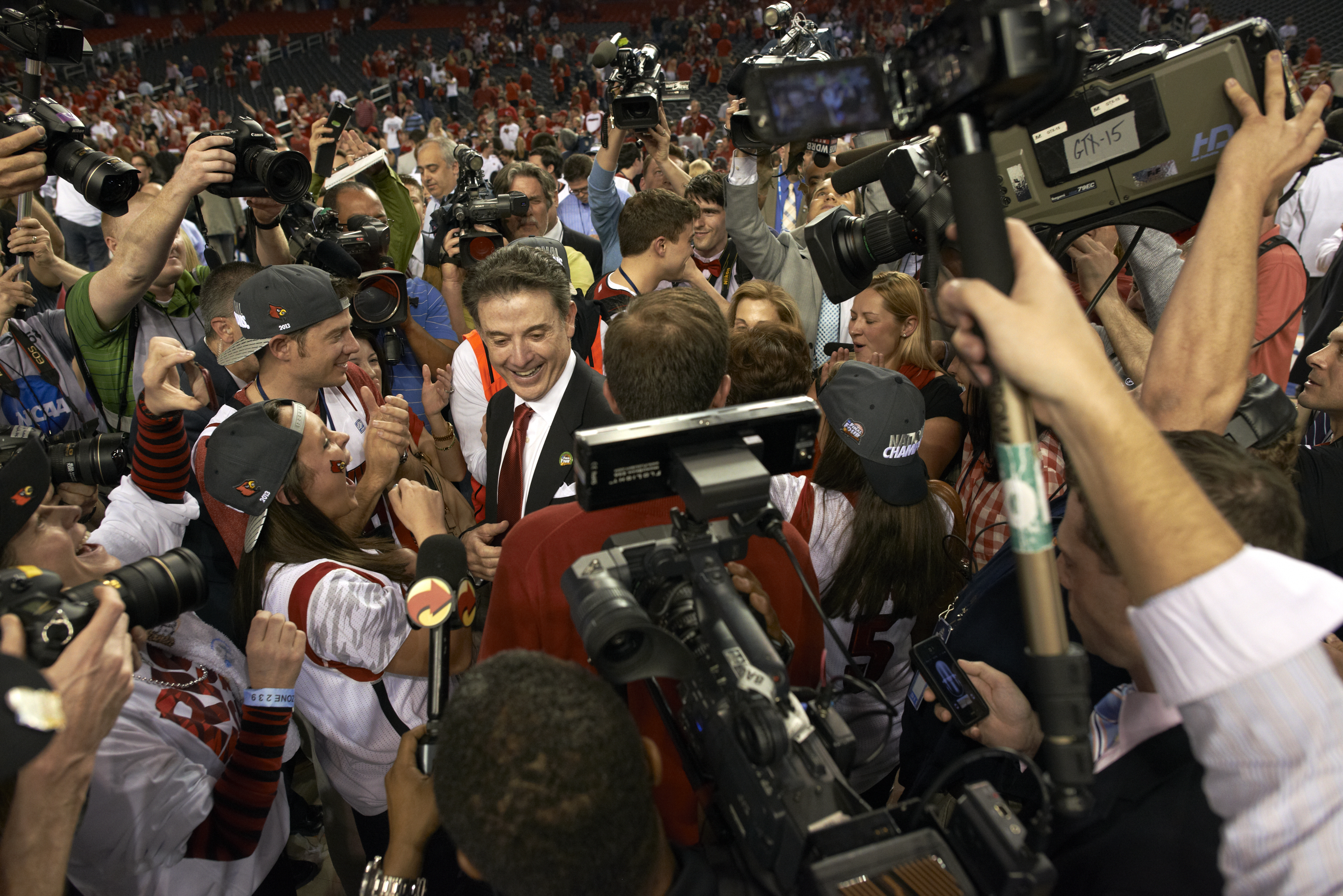 Pitino's 2013 championship win with Louisville made him the first NCAA coach to win a title with two different schools