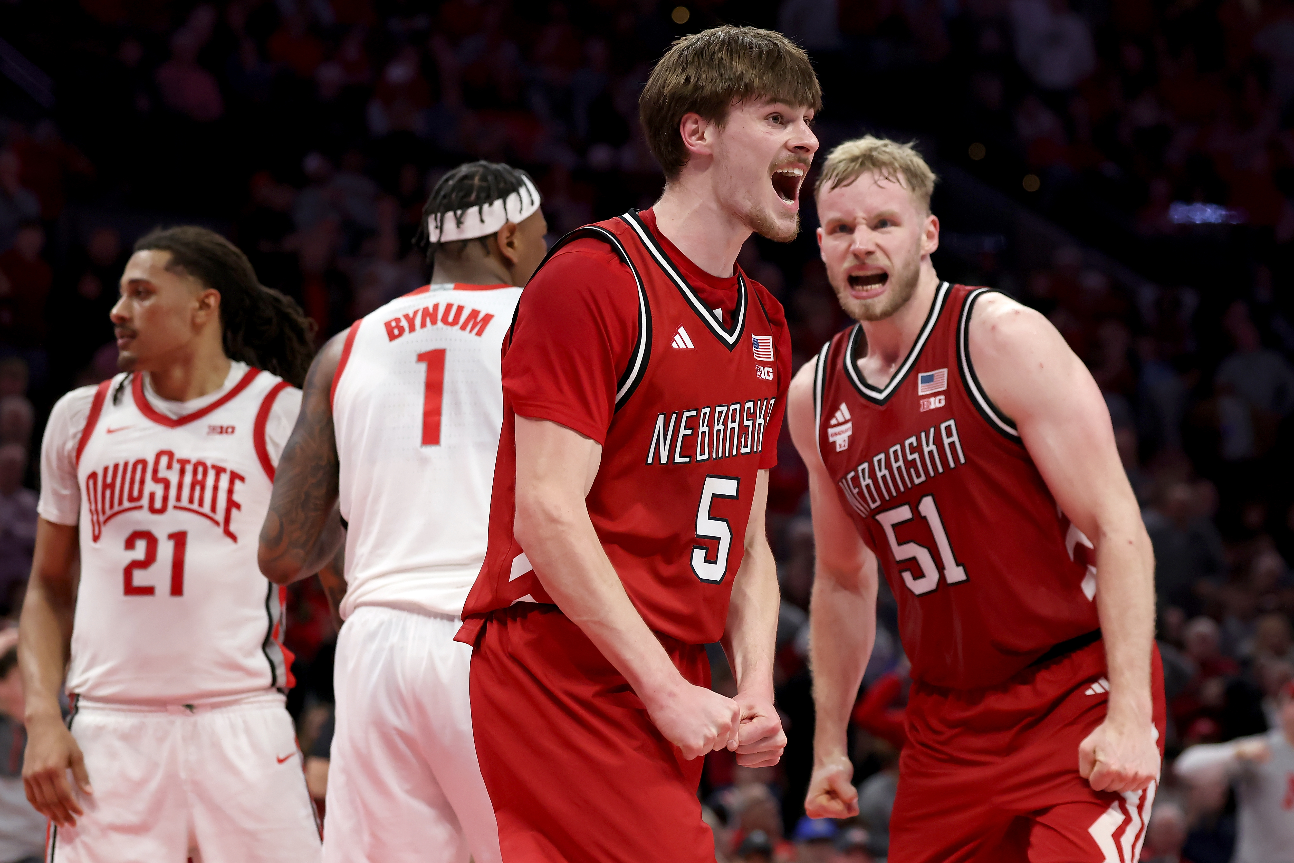 Nebraska's Braden Frager sprained his ankle against Washington on Wednesday