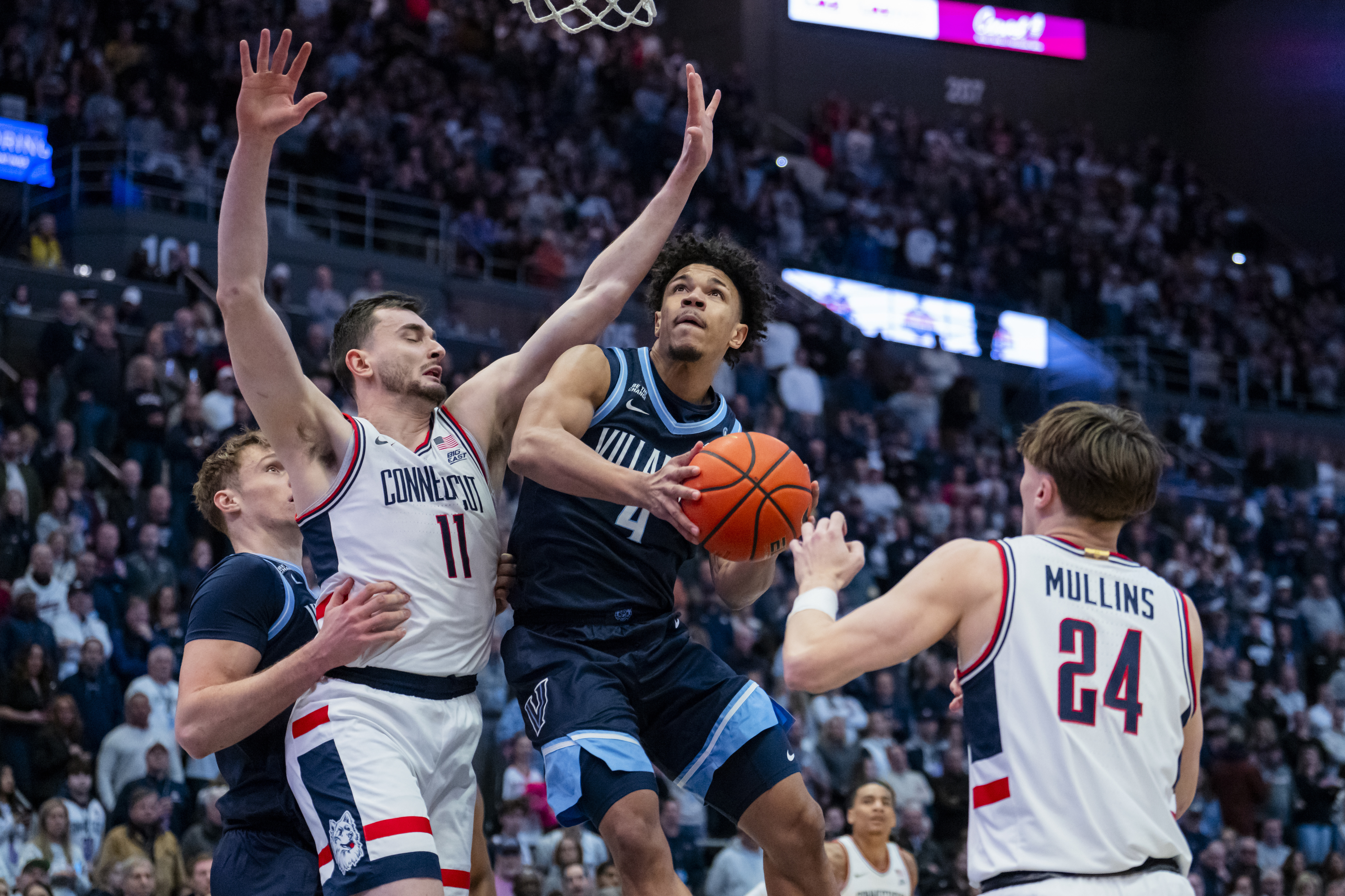 Villanova and UConn battled it out in Hartford on Sunday, but the Wildcats fell short in overtime.
