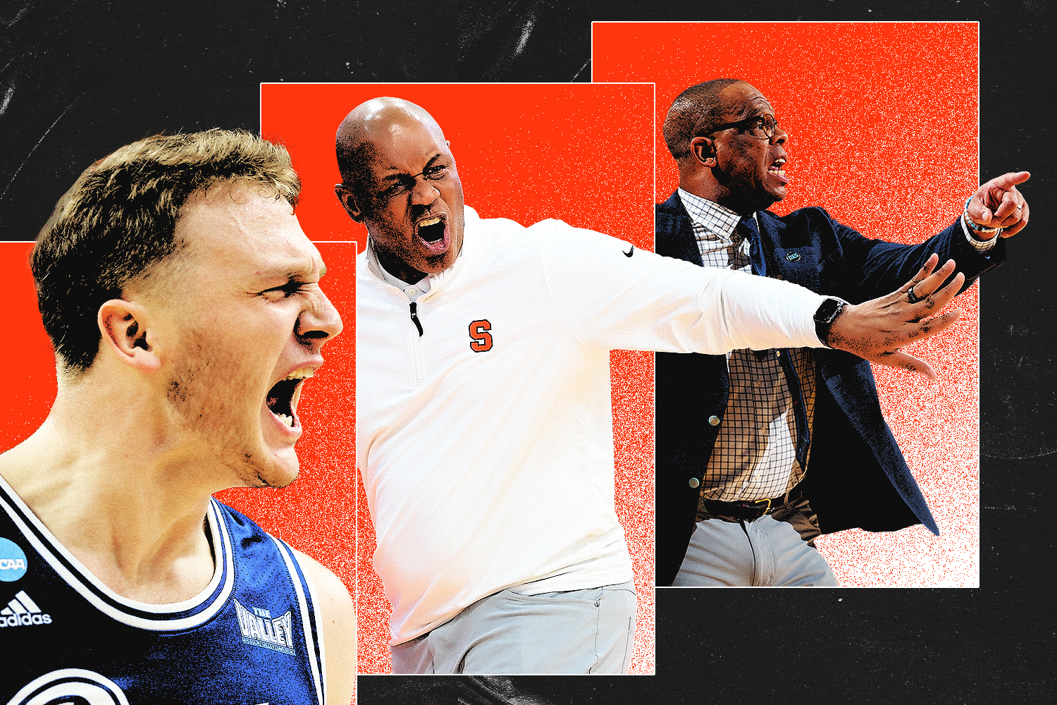 Indiana's Tucker DeVries (left), Syracuse's Red Autry (center) and UNC's Hubert Davis (right) are looking to turn things around for their respective teams