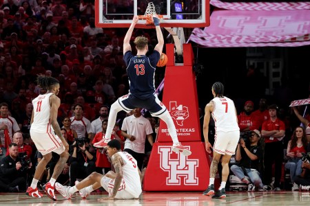 Junior center Motiejus Krivas grabbed five boards and two steals in Arizona's win at Houston