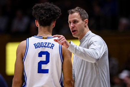 Jon Scheyer led his Blue Devils to a win over No. 2 Michigan on Saturday