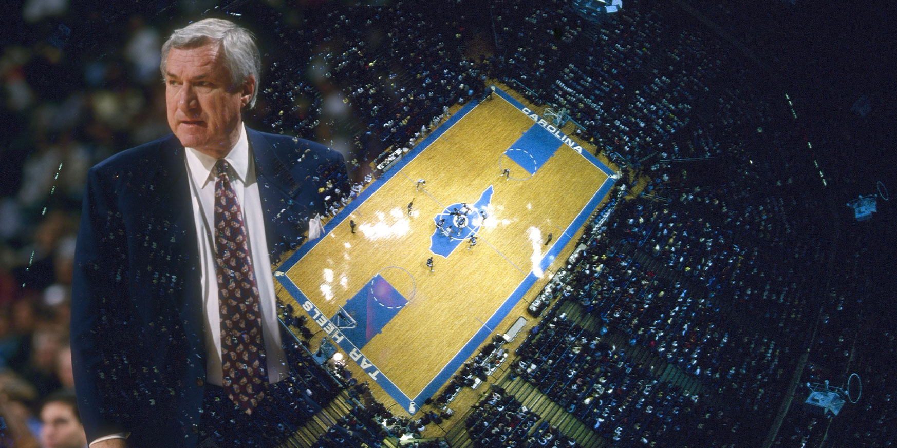 University of North Carolina coach Dean Smith and the court at the Dean E. Smith Center