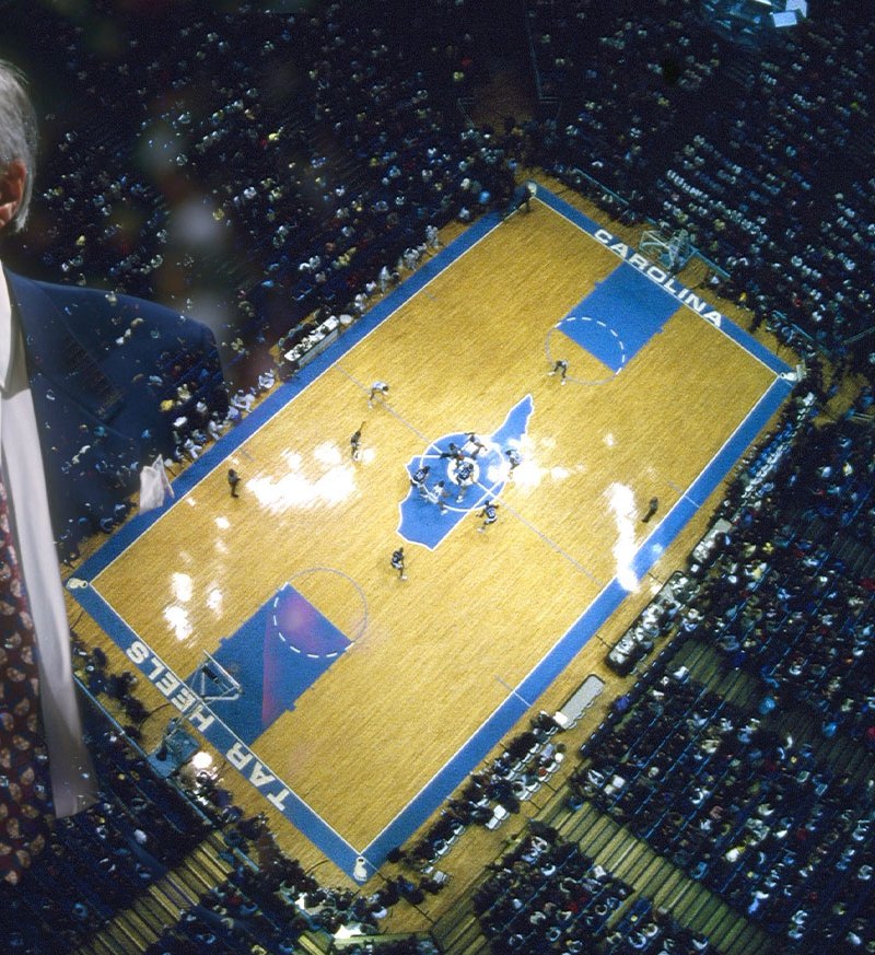 University of North Carolina coach Dean Smith and the court at the Dean E. Smith Center