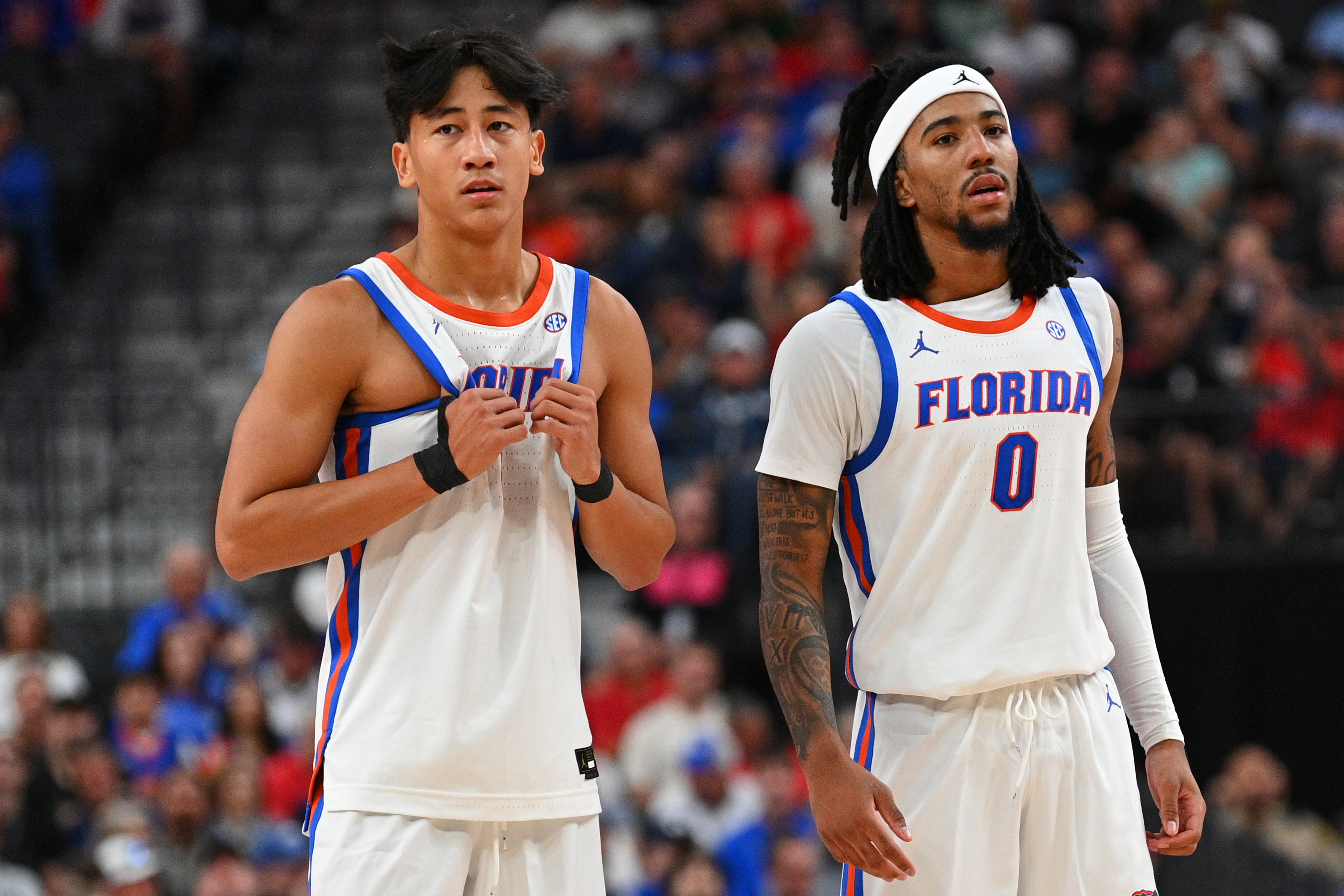 Florida is much improved since transfers Xaivian Lee (left) and Boogie Fland (right) became more comfortable playing together