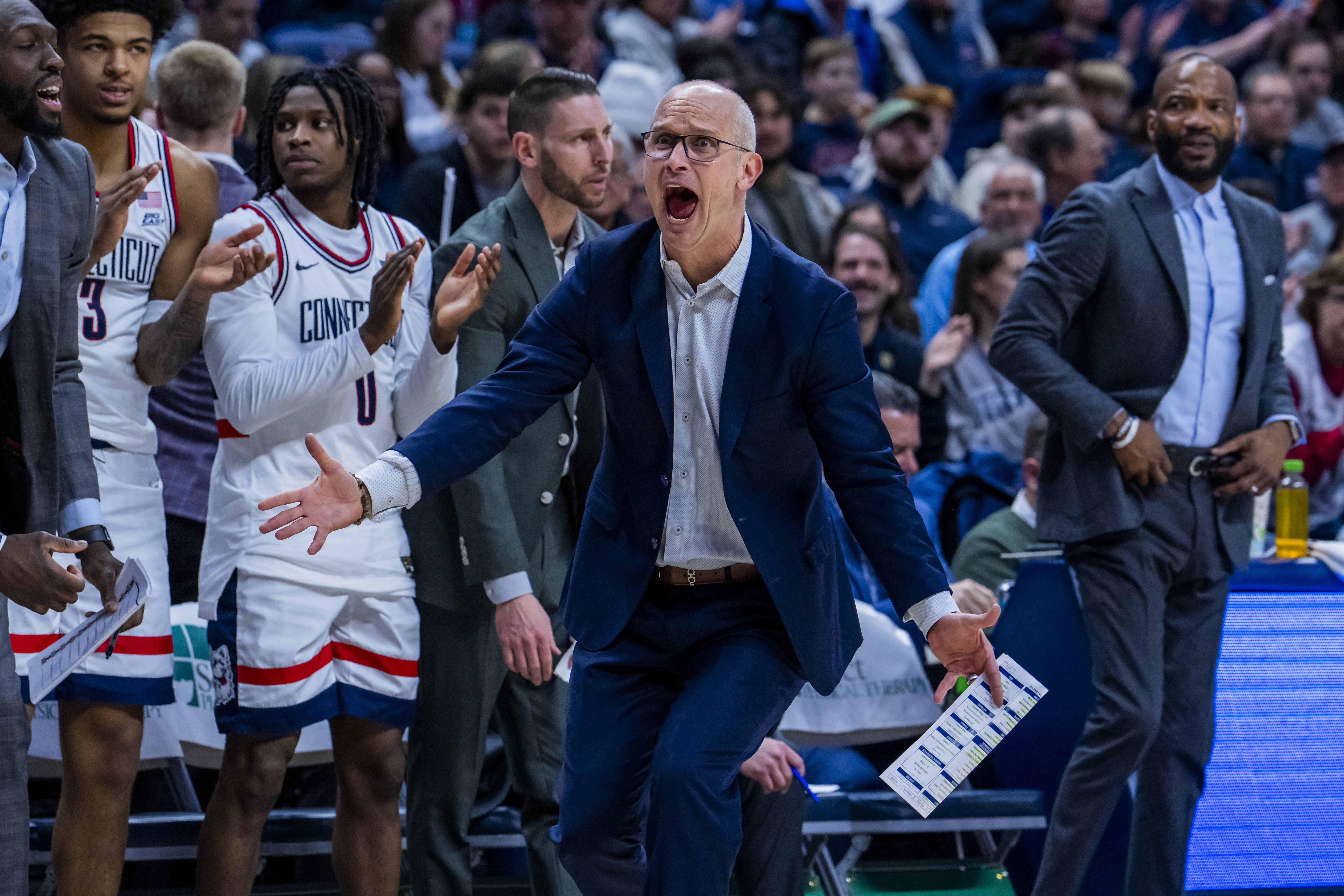 Fiery head coach Dan Hurley has been less than impressed with UConn's home crowd of late