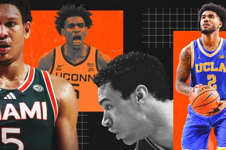 Graphic of ollege basketball players (l to r) Malik Reneau, Tarris Reed, Billy Richmond and Donovan Dent