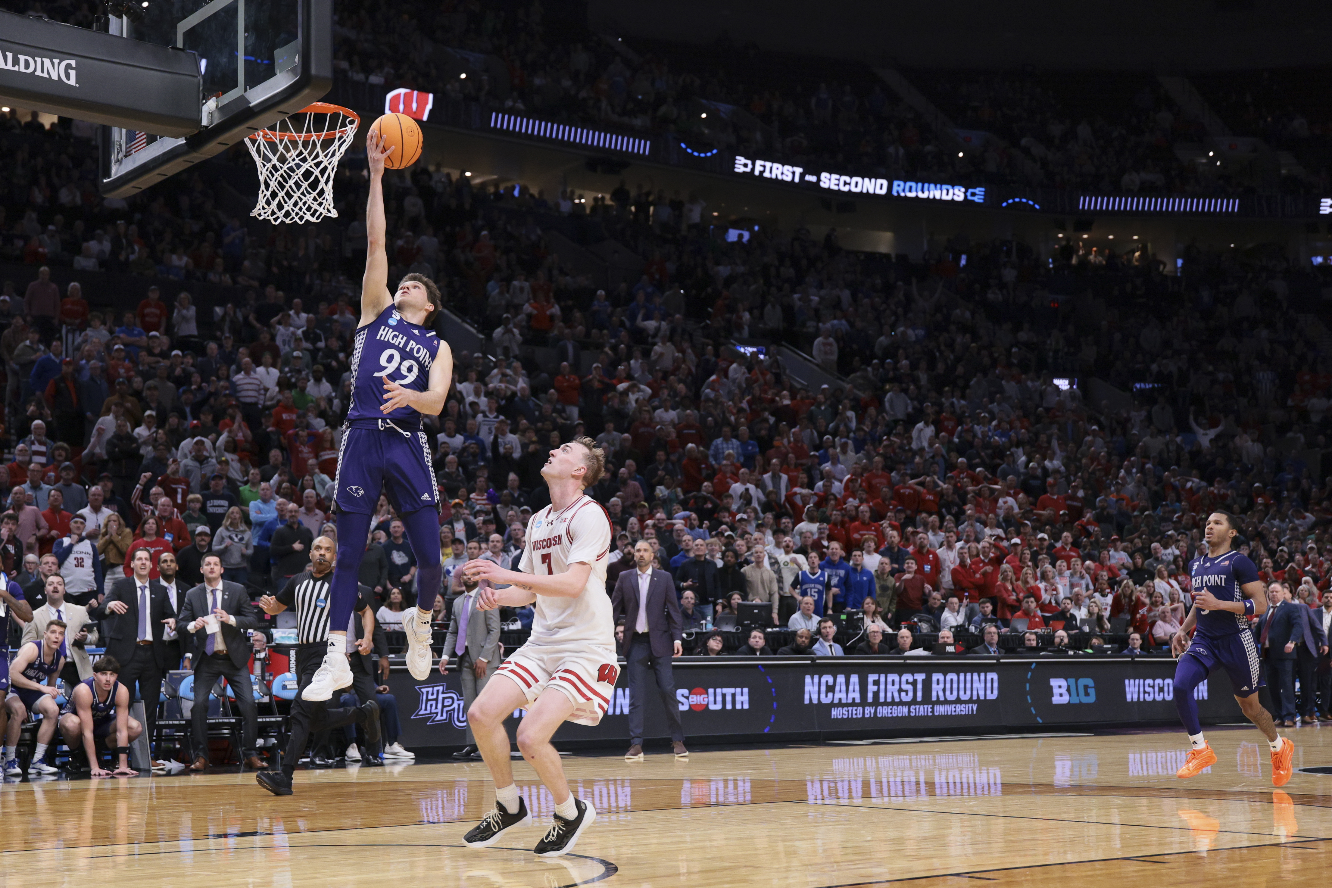 Chase Johnston of High Point hits the game-winning layup in the NCAA Tournament