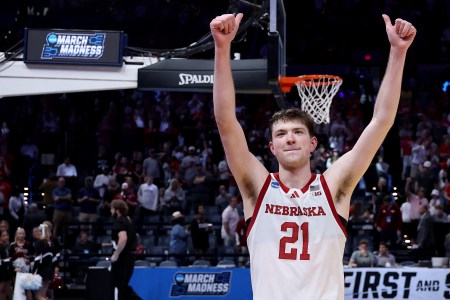 Junior guard Pryce Sandfort shot 7-of-12 from beyond the arc to lead Nebraska to its historic win