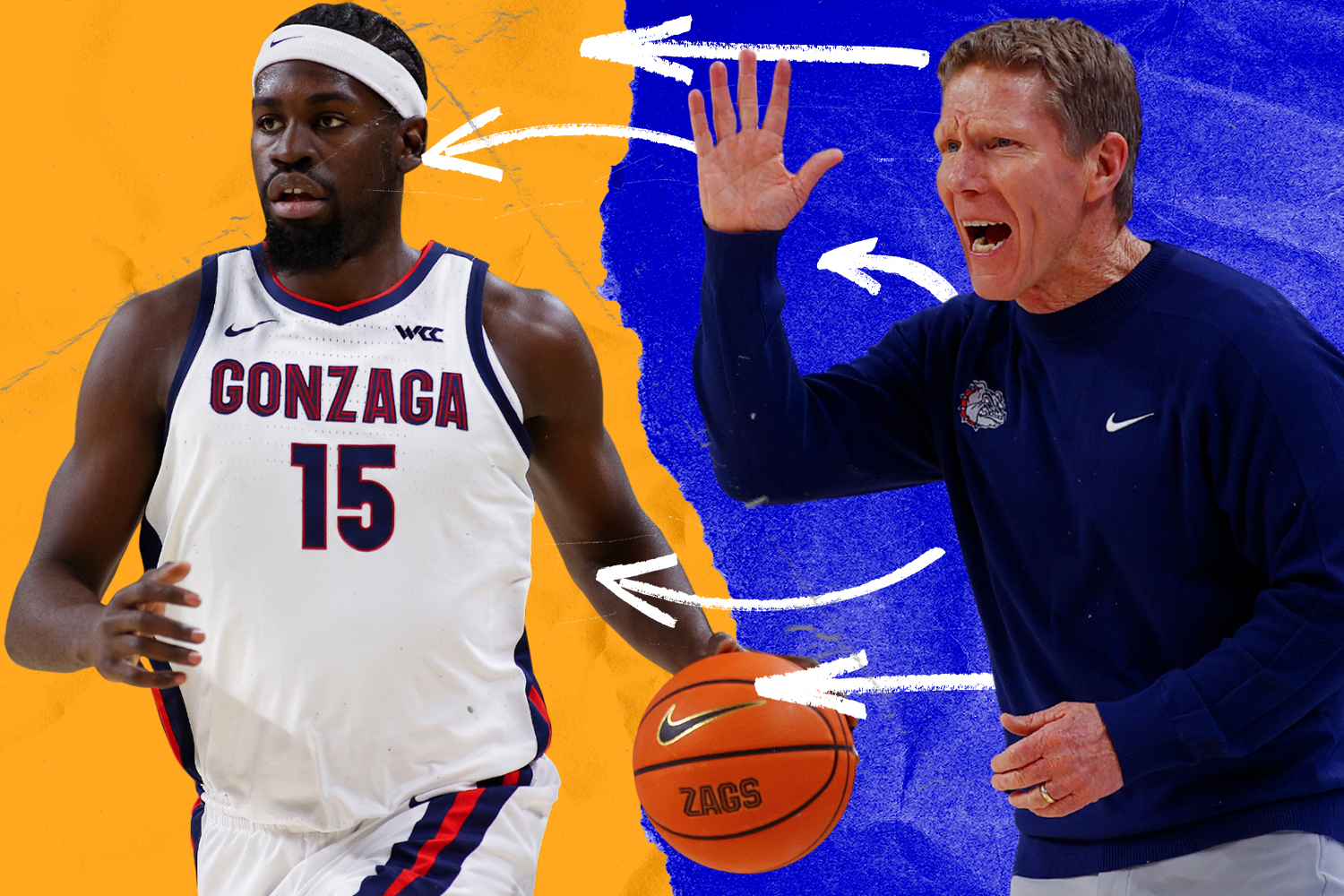 Senior forward Graham Ike and longtime Gonzaga head coach Mark Few