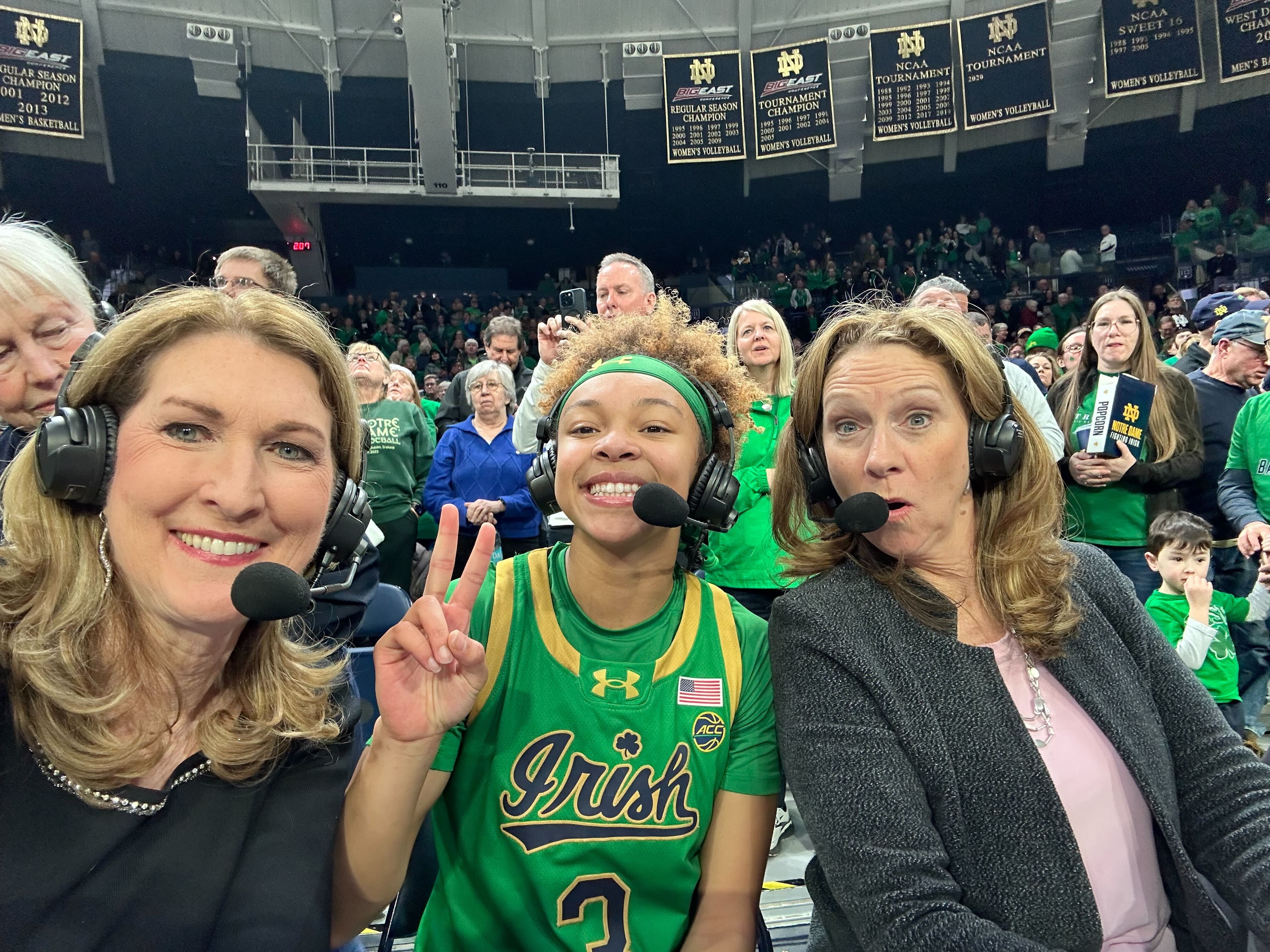 Antonelli and Mowins with ACC Player of the Year Hannah Hidalgo