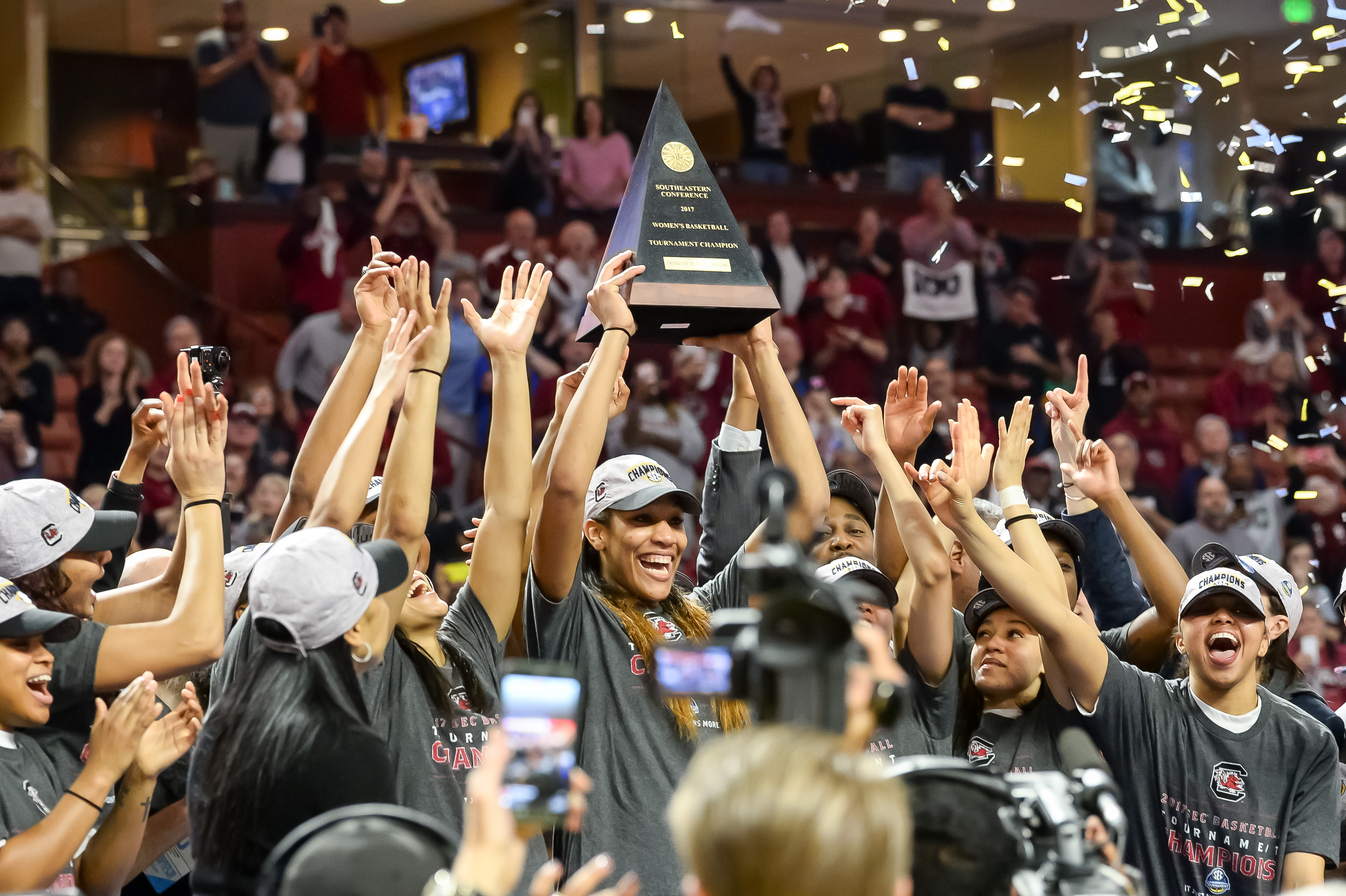 A’ja Wilson made history when she lifted her South Carolina Gamecocks to a title in 2017