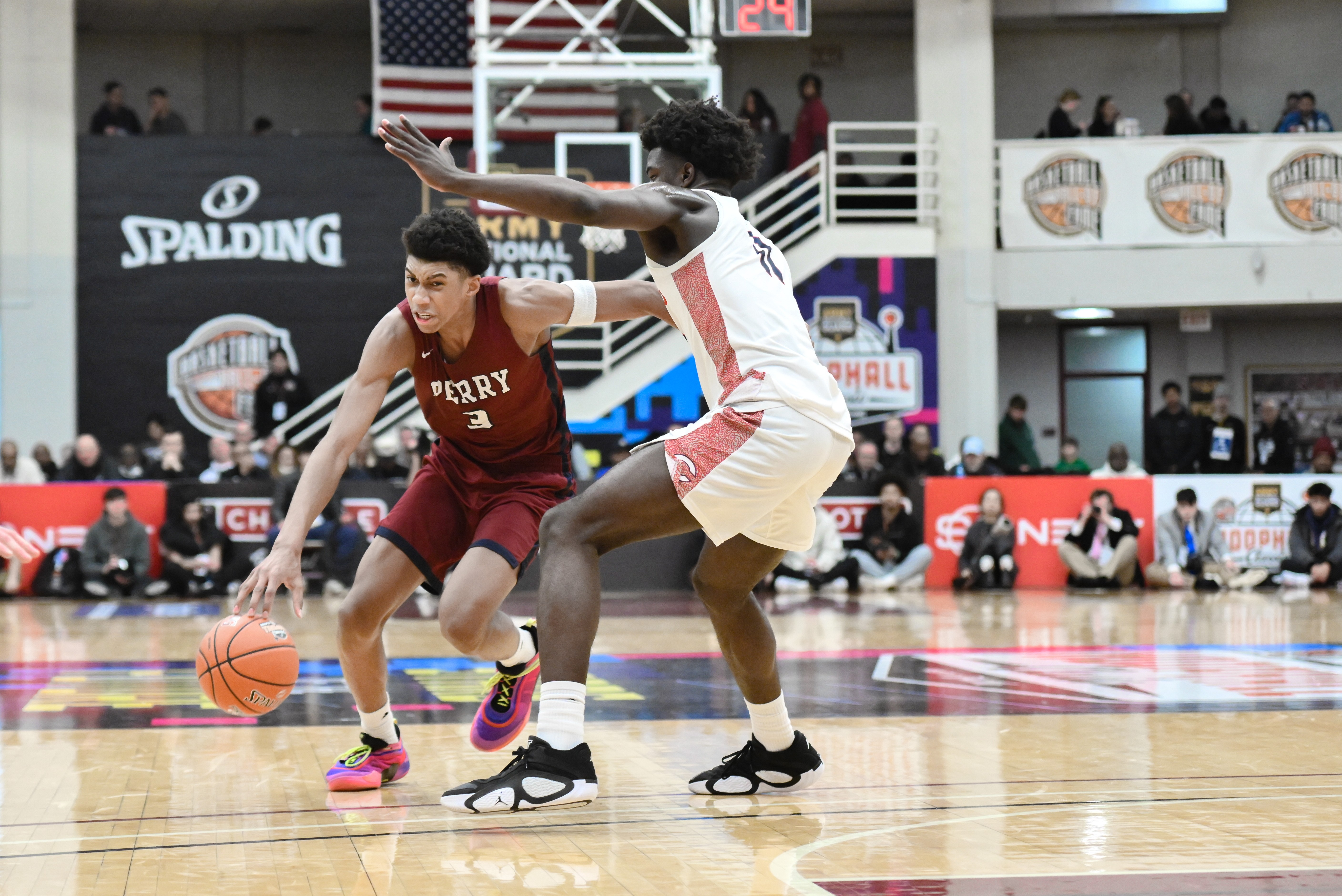 Bruce Branch III dribbles past a defender in high school