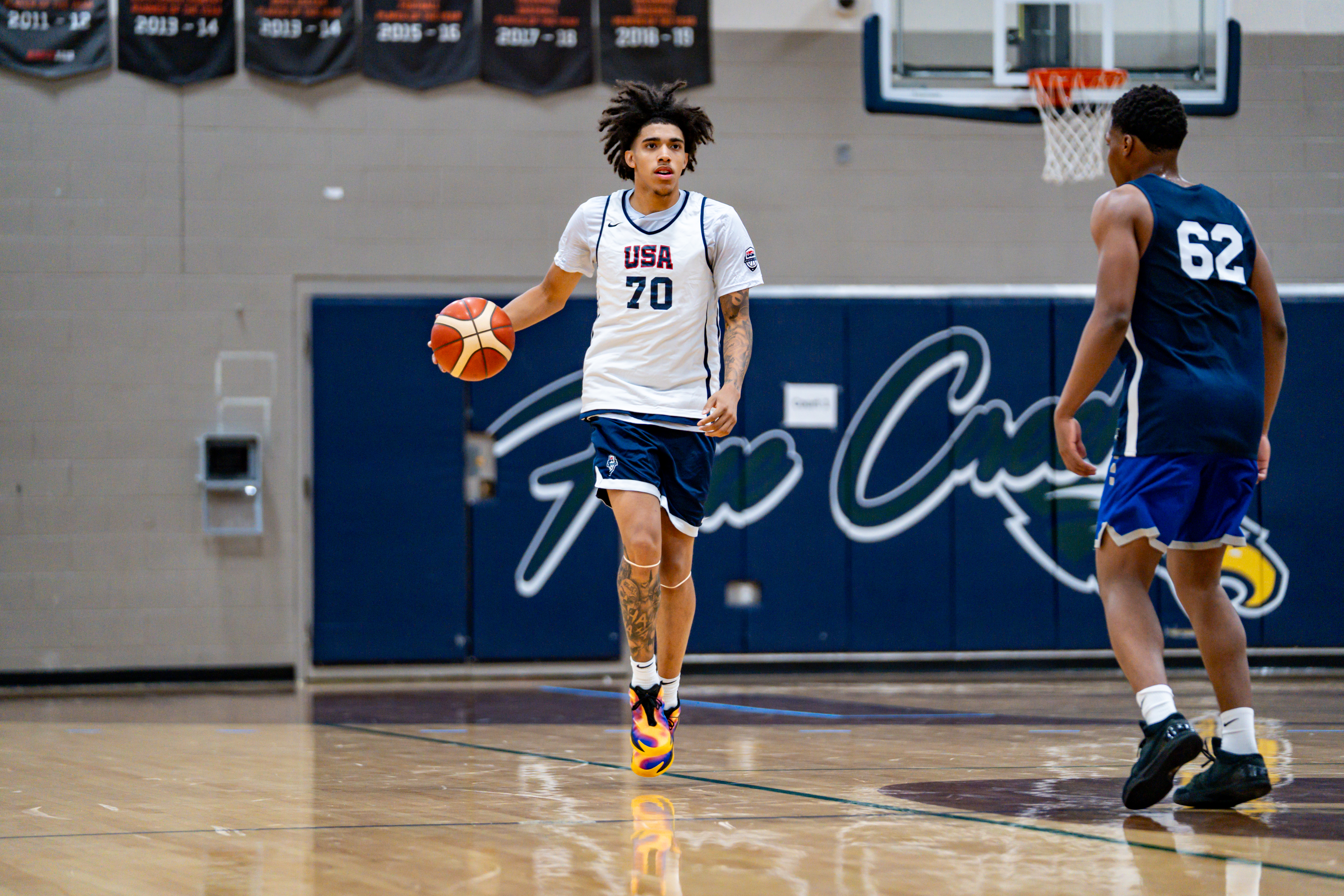 After competing for Team USA at AmeriCup, Taylen Kinney is excited to play with fellow incoming Kansas freshmen Tyran Stokes this fall