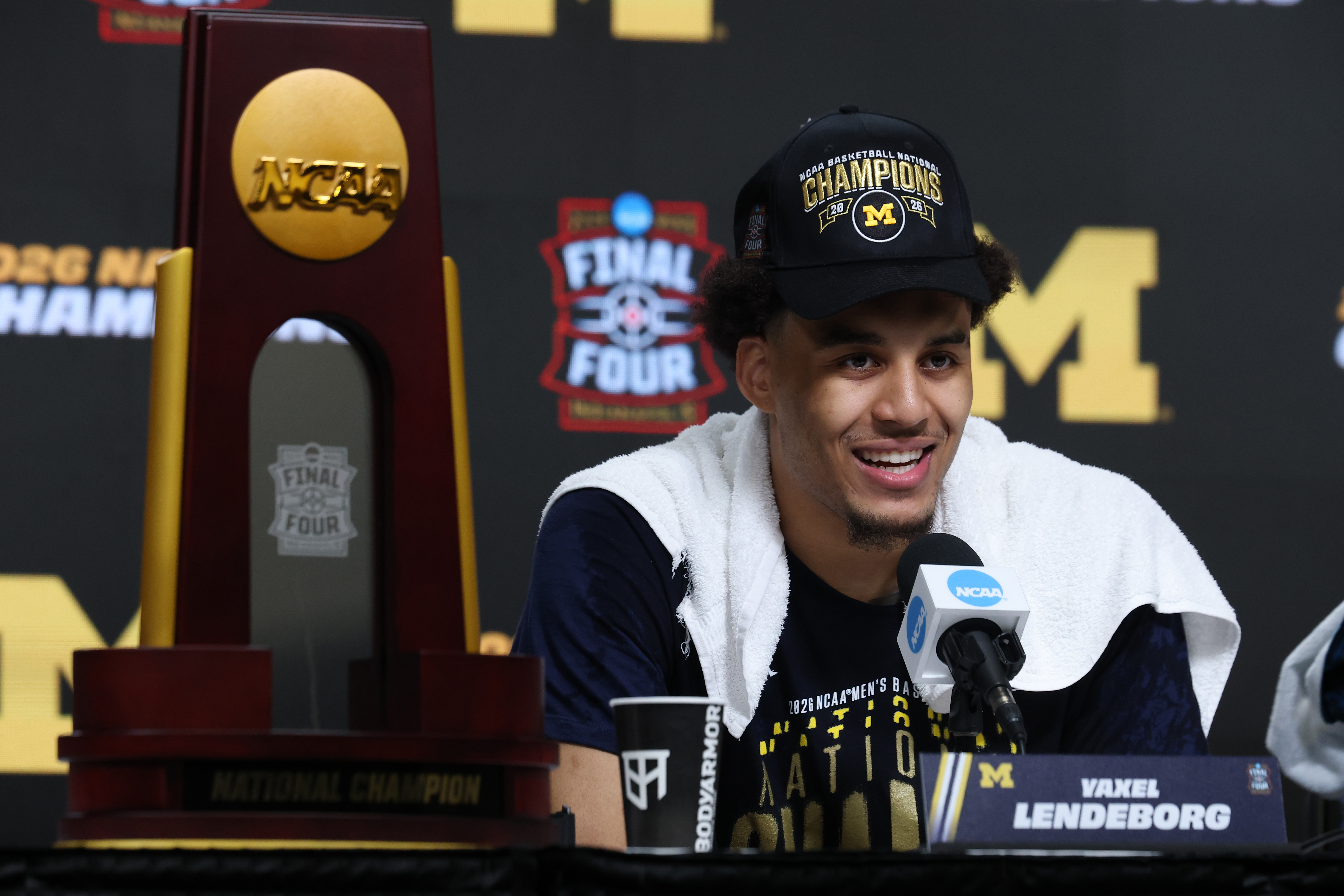 Lendeborg was at the center of the NCAA world just a few weeks ago after helping lead the Wolverines to their first NCAA title since 1989