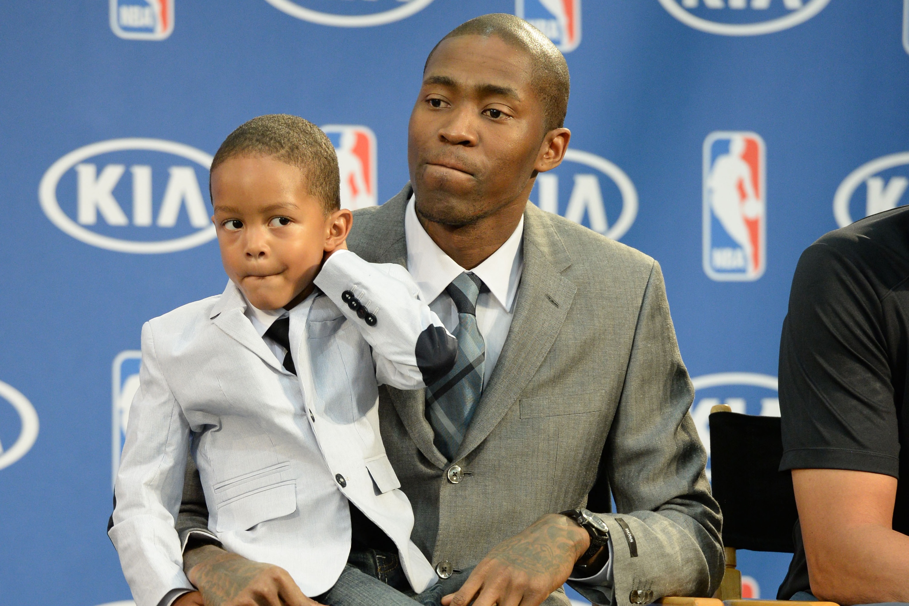 JJ Crawford with NBA father Jamal in 2014
