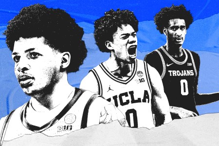 FROM LEFT TO RIGHT: John Mobley of Ohio State, UCLA's Trent Perry and USC's Alijah Arenas
