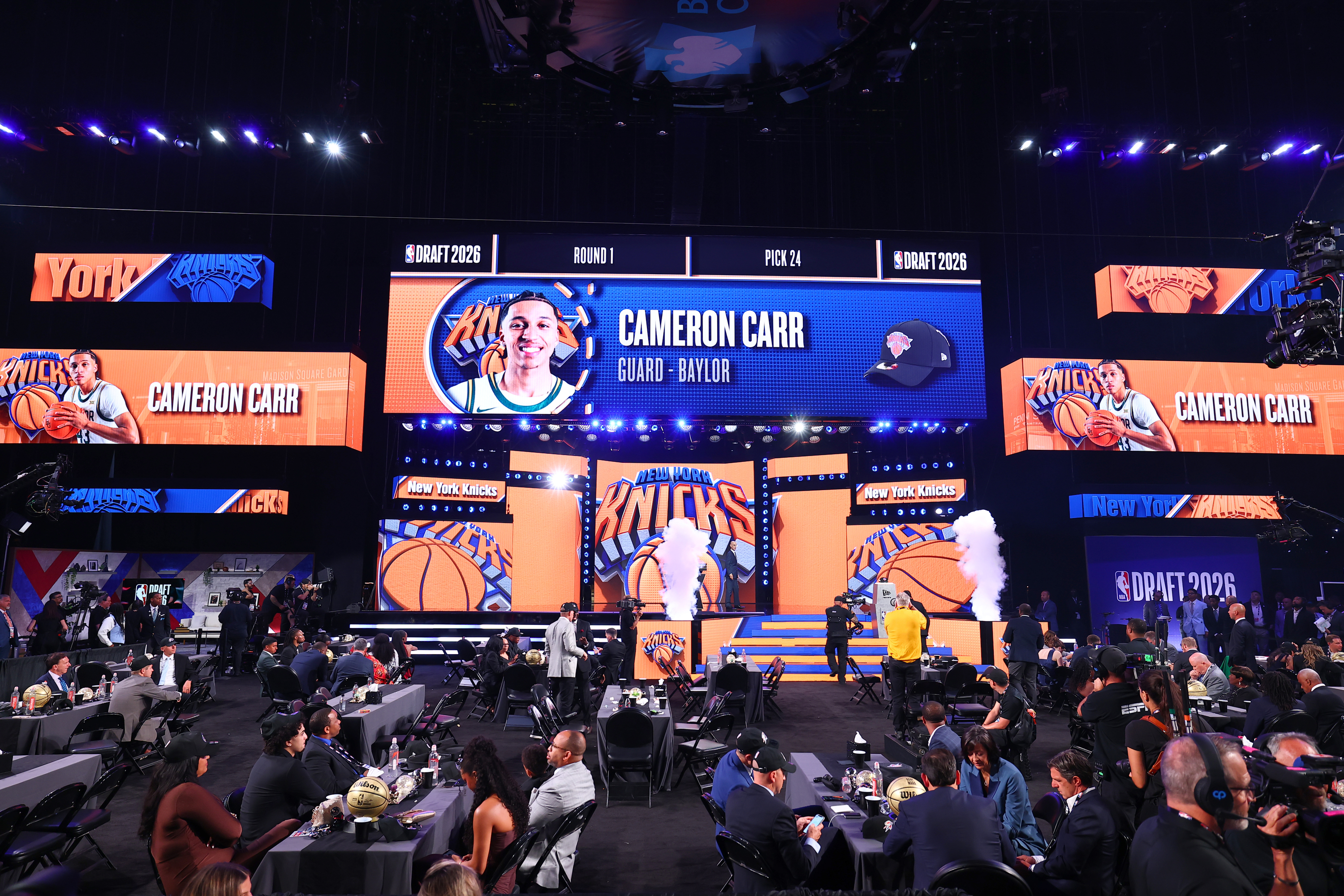 Barclays Center put on a show for the reigning champs' first pick — only for him to be traded to the Lakers