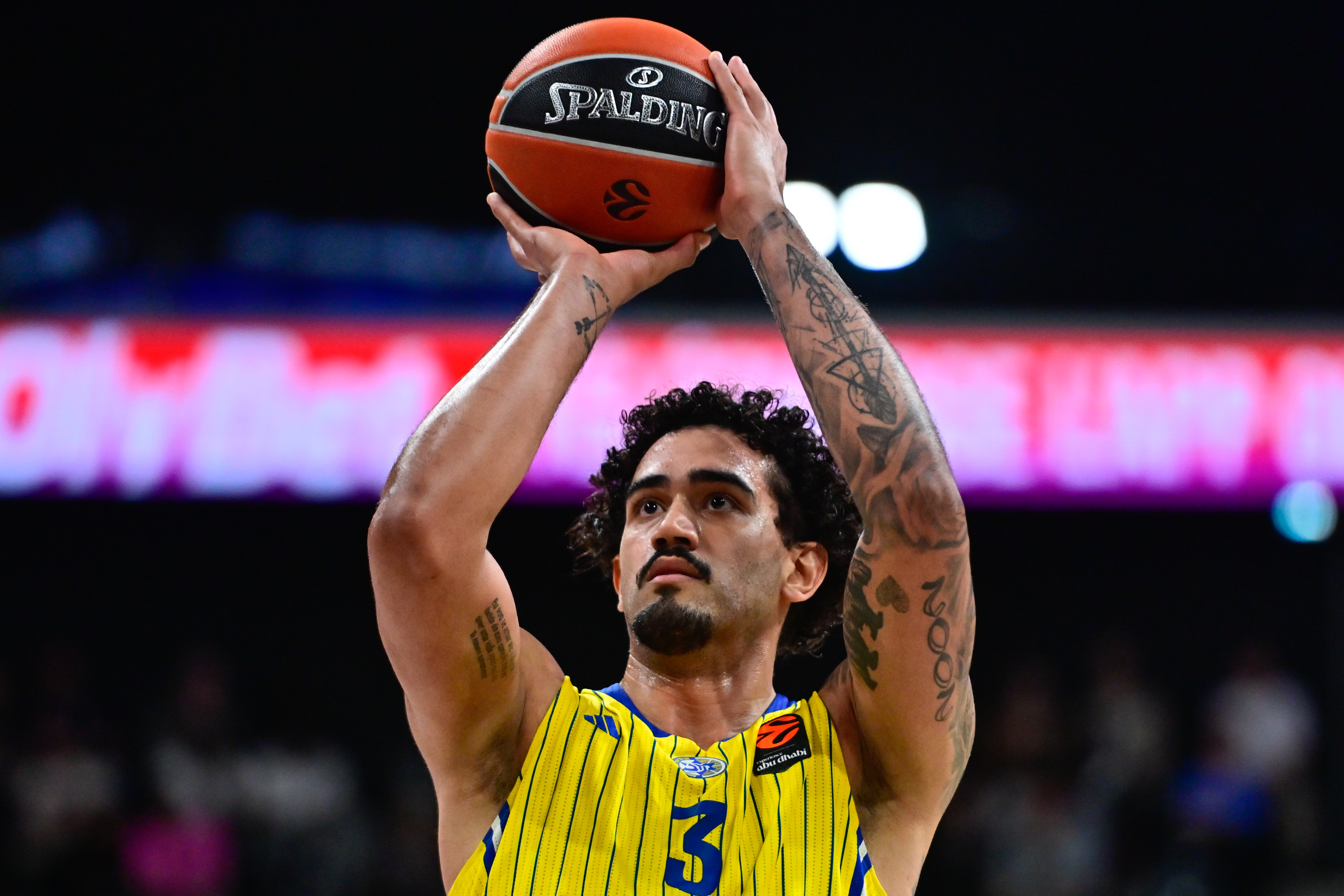 Márcio Santos, seen here in uniform for Maccabi Tel Aviv, will bring his physical style of play to LSU