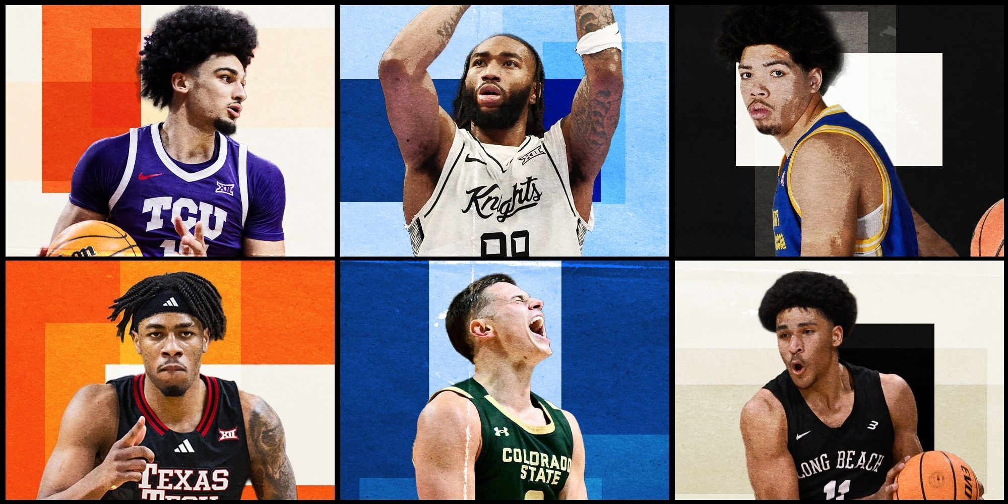 From top left: David Punch, Jordan Burks, Tyran Stokes, JT Toppin, Brandon Rechsteiner and Gavin Sykes