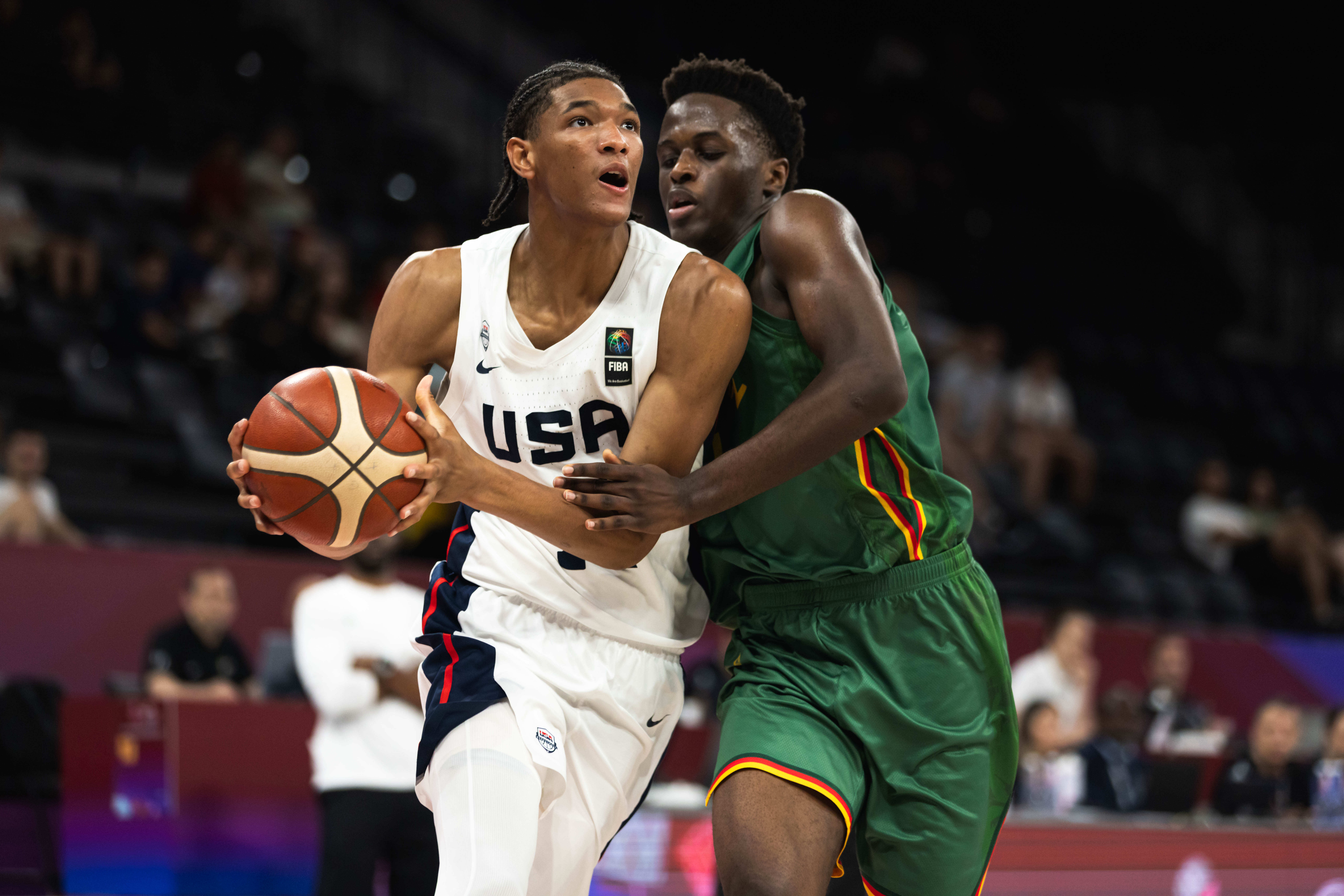 CJ Rosser drives to the basket during Team USA's Round of 16 game vs. Cameroon