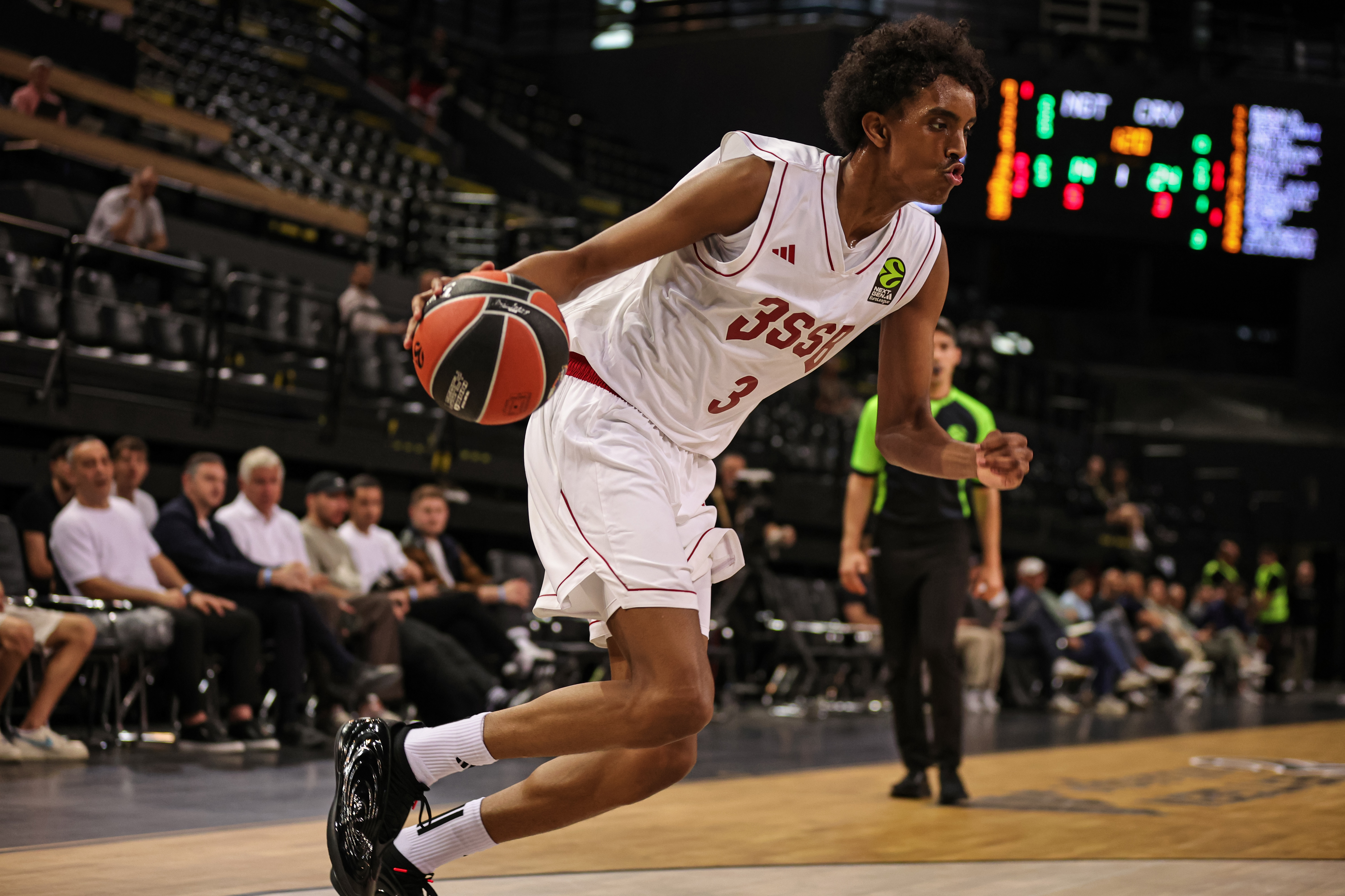 Ahmed Nur, seen here in action for U18 Next Gen Team 3SSB, won MVP of the prestigious NBPA Top 100 Camp earlier this summer