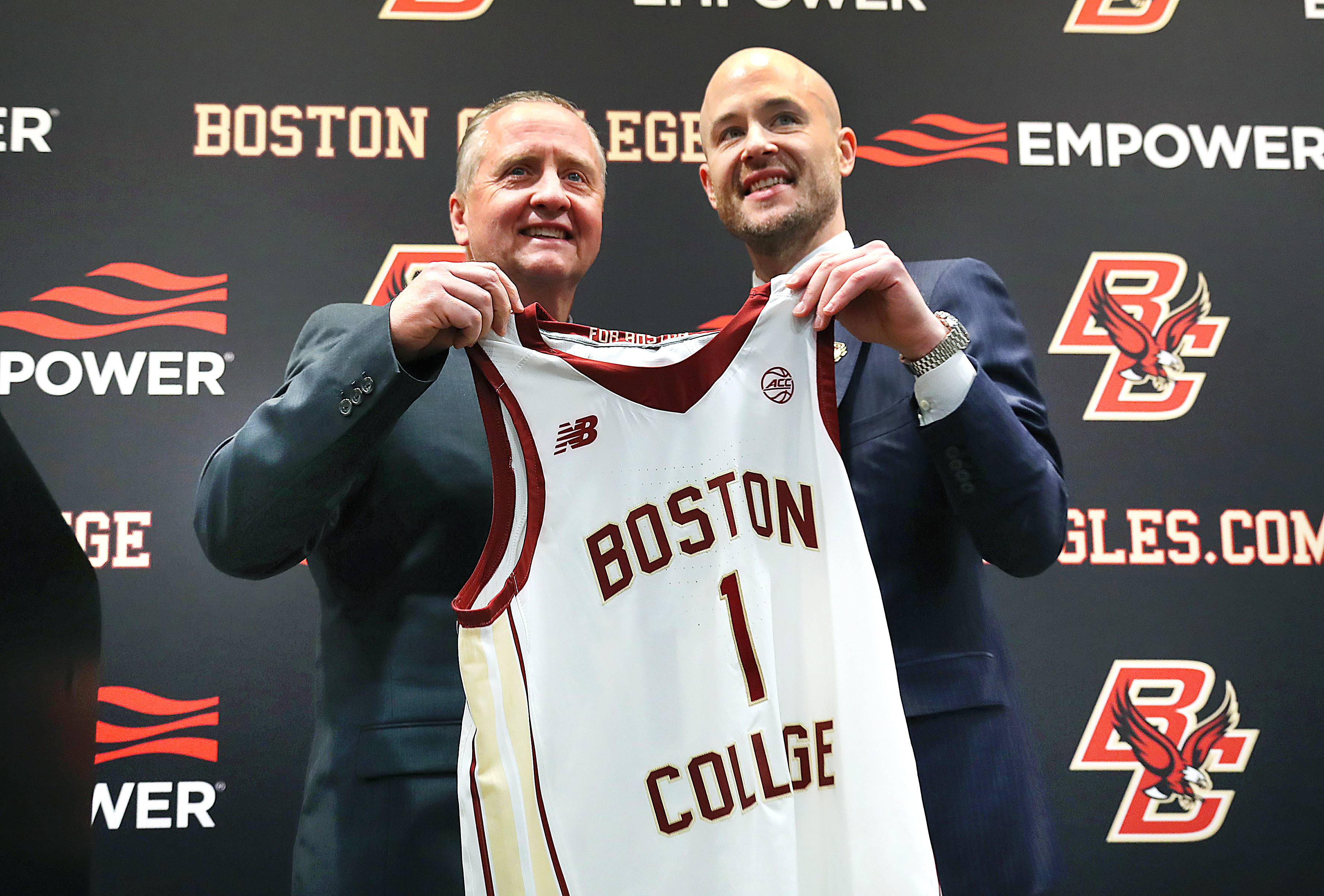 Murray and BC Athletic Director Blake James at Murray's inaugural press day