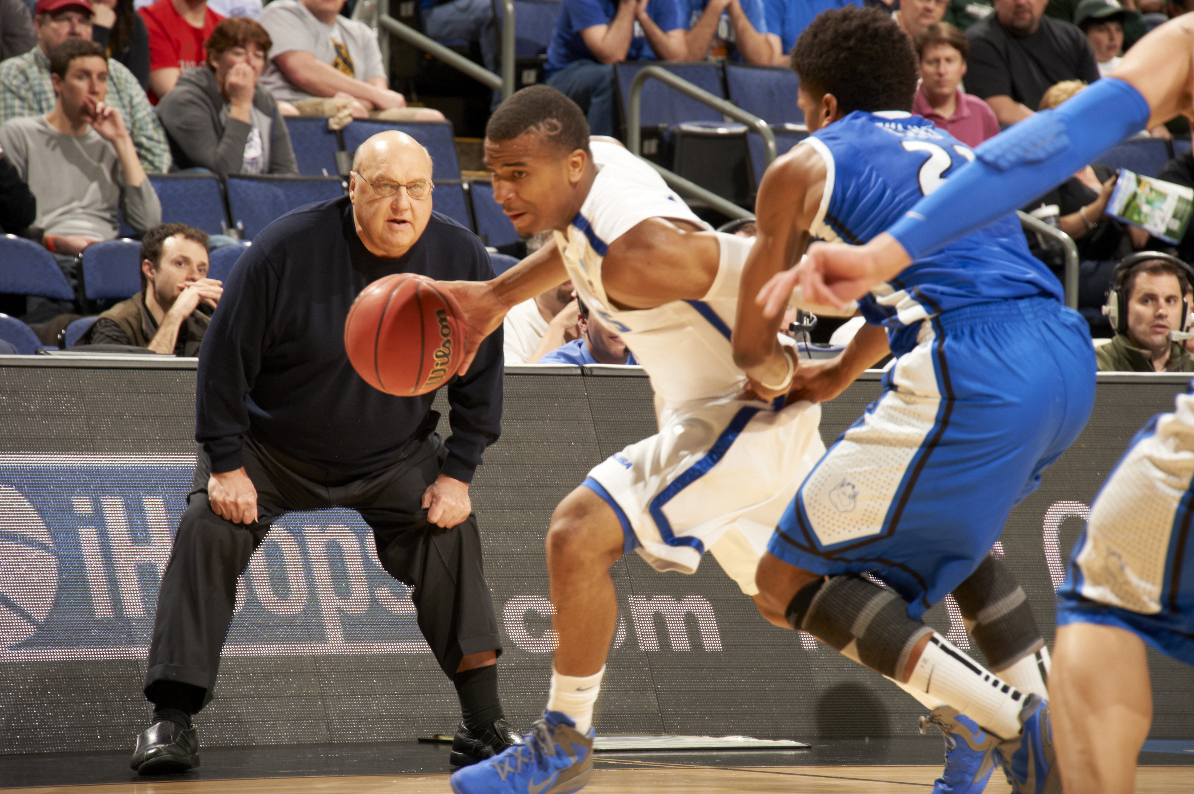 Rick Majerus watches from the sideline during a match between Memphis and Saint Louis