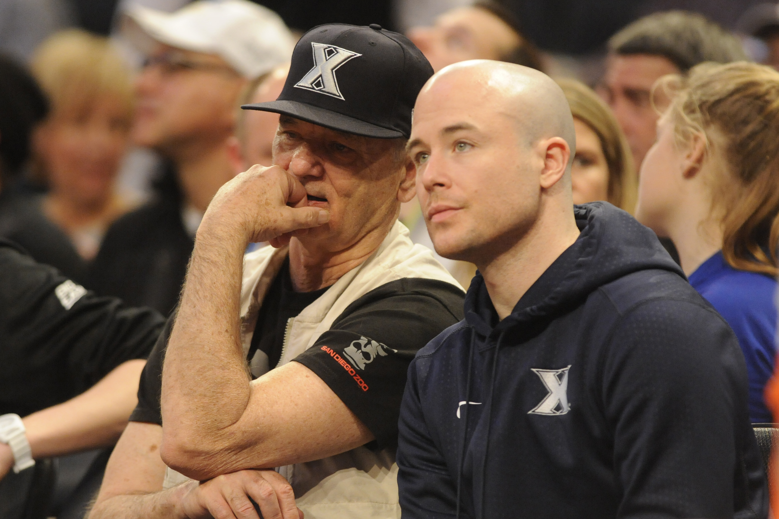 Bill Murray sits beside Luke at the 2016 Big East Tournament