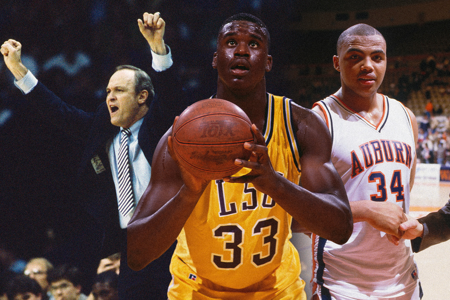 From left: Dale Brown, Shaquille O’Neal and Charles Barkley