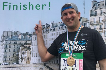 Andy Katz at the Paris Marathon in 2018