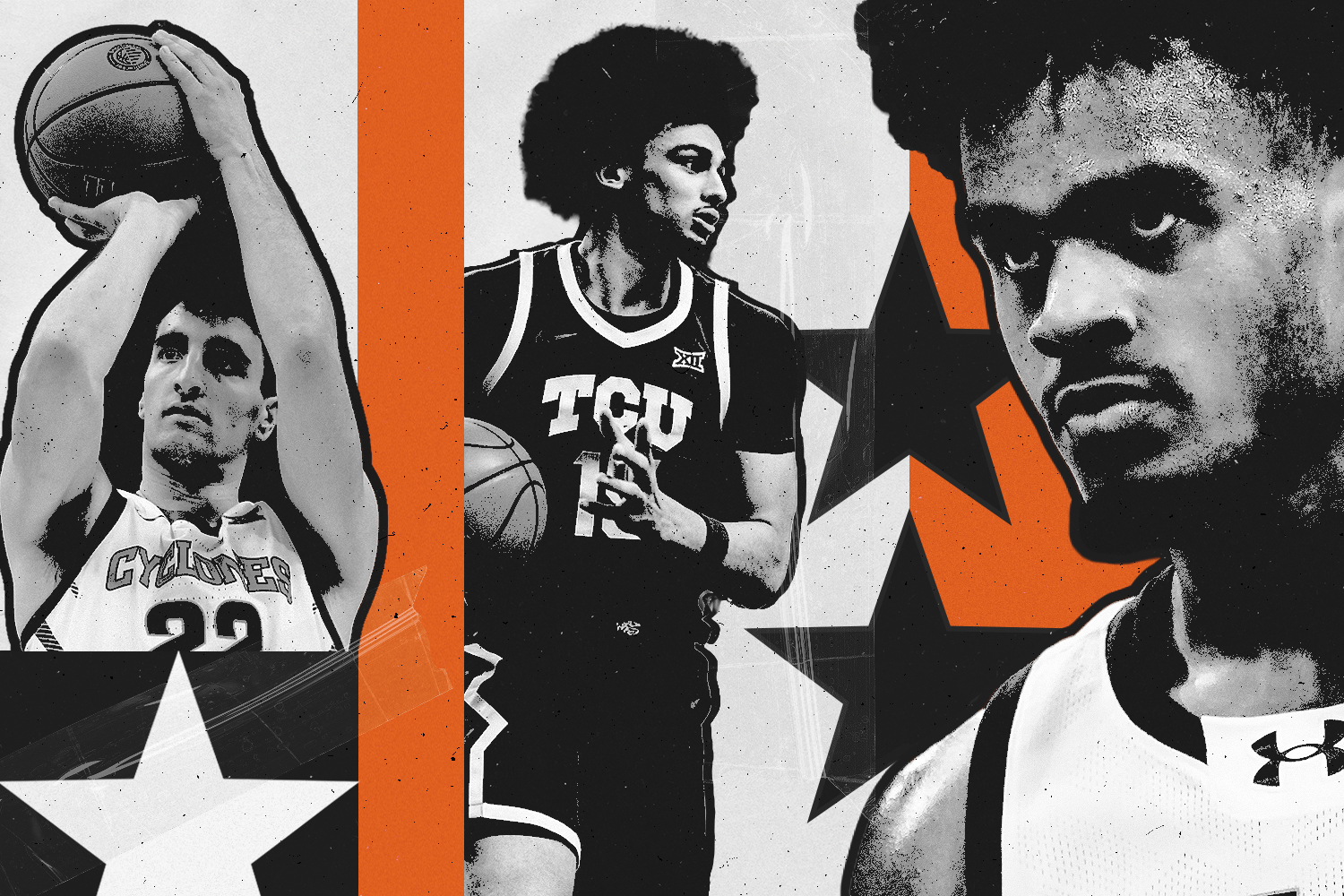 A collage featuring Milan Momcilovic, David Punch and Jalen Haralson