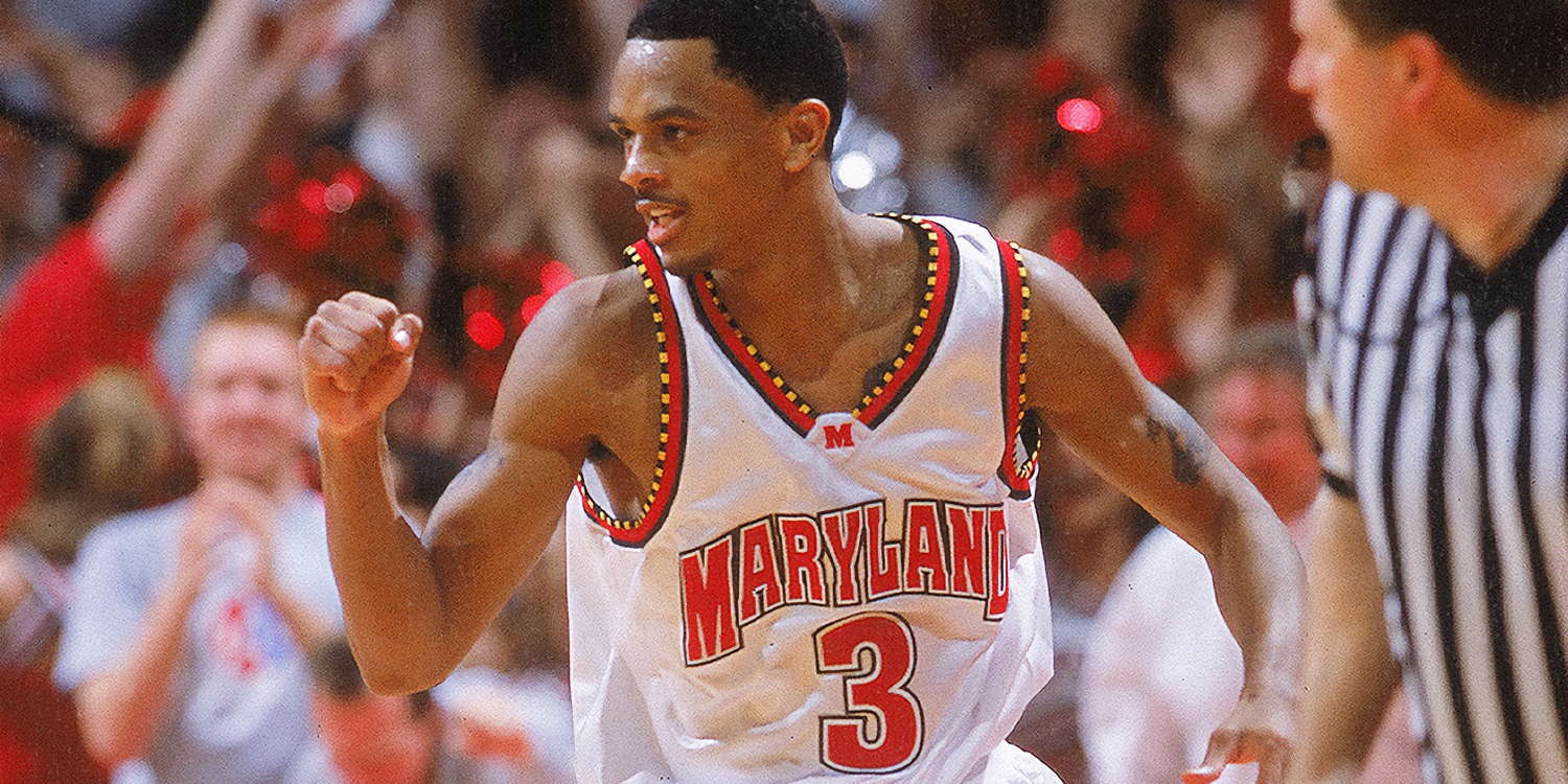 Juan Dixon runs up the court during the 2002 NCAA Tournament